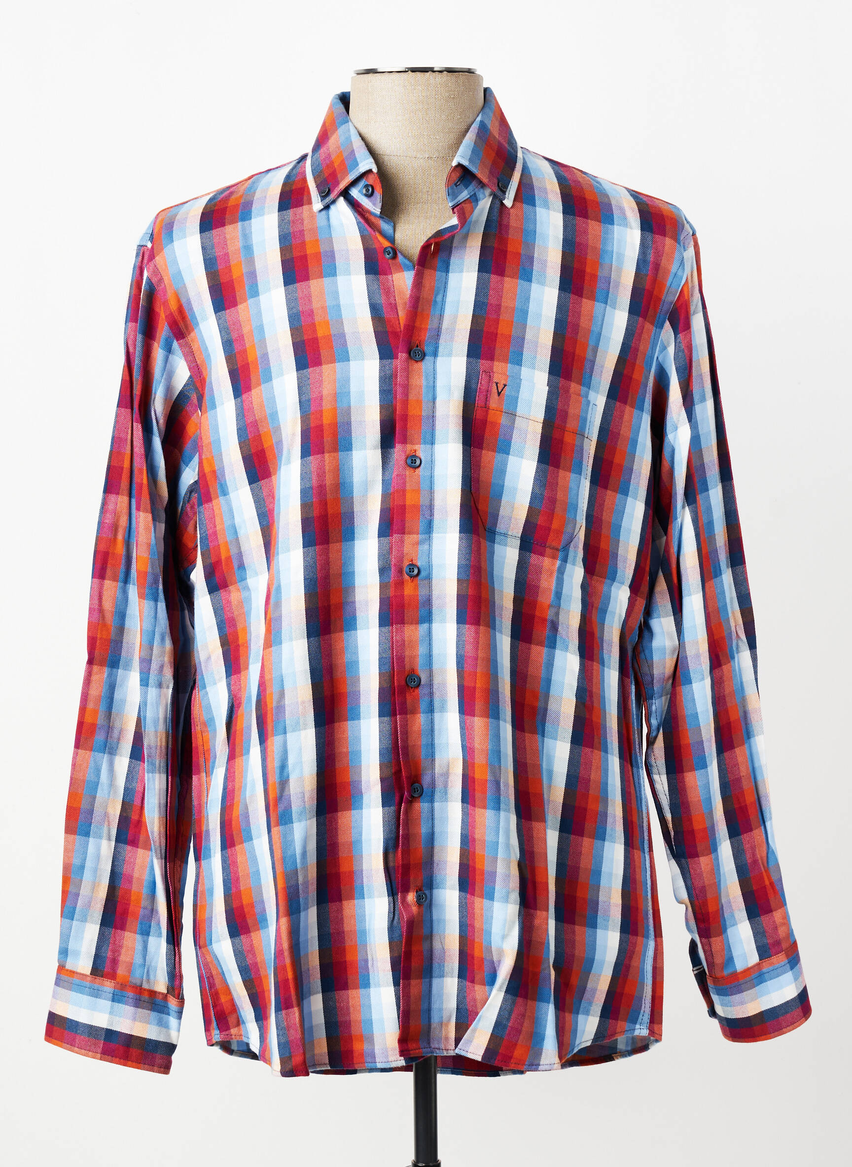 Chemise manches longues poches bleu MARVELIS homme