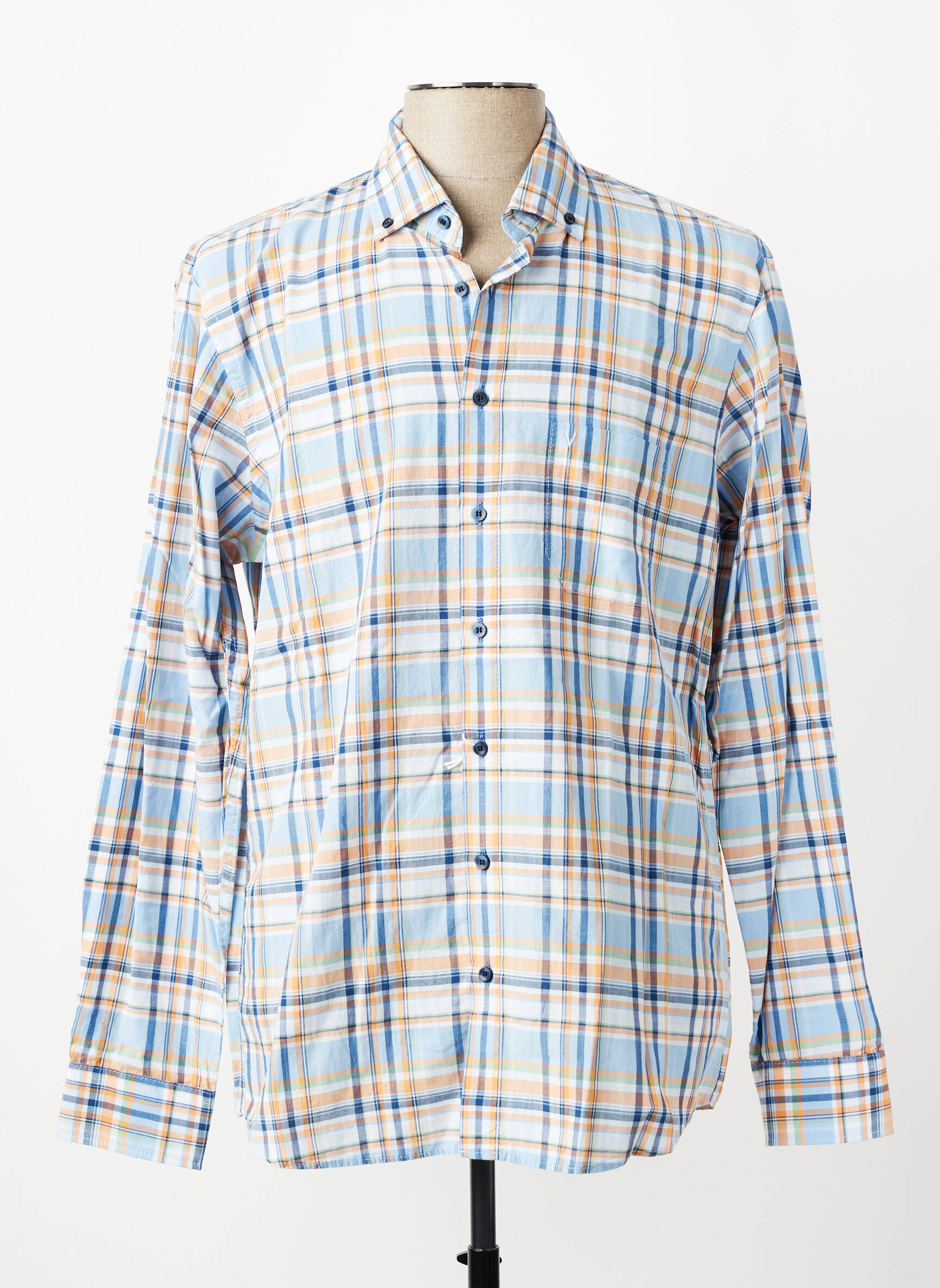 Chemise manches longues poches bleu MARVELIS homme