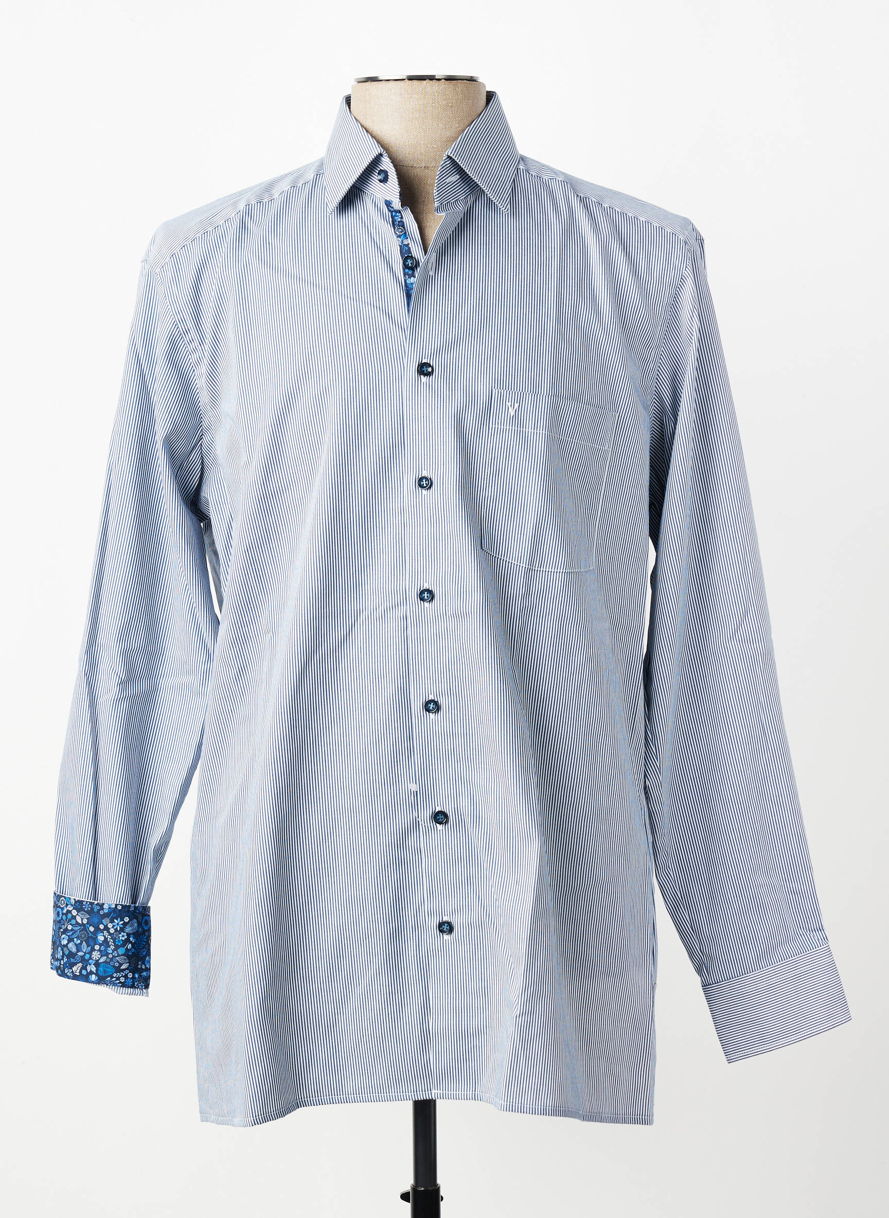 Chemise manches longues poches bleu MARVELIS homme