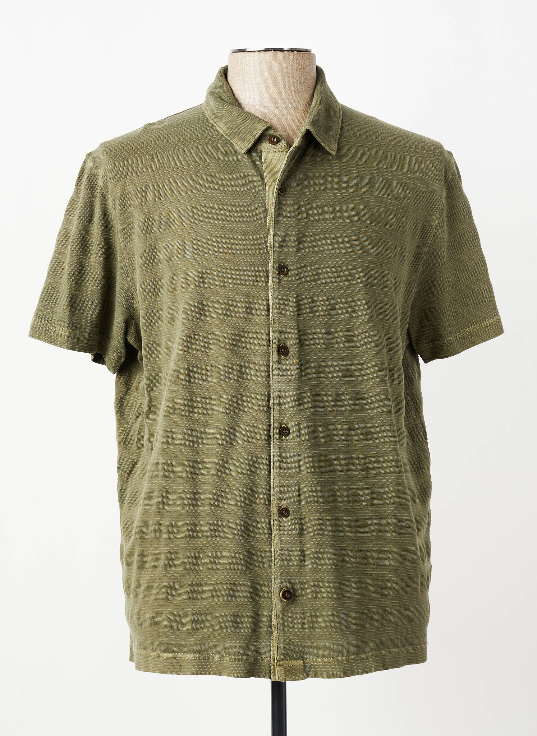 Chemise manches courtes coupe cintrée vert FYNCH-HATTON homme