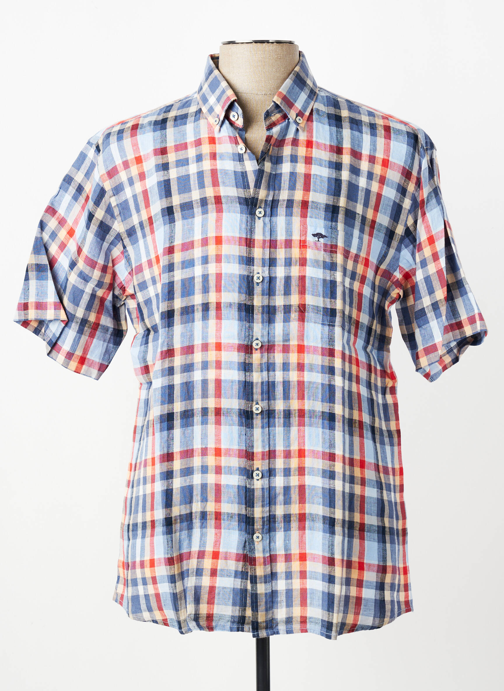 Chemise manches courtes poches bleu FYNCH-HATTON homme