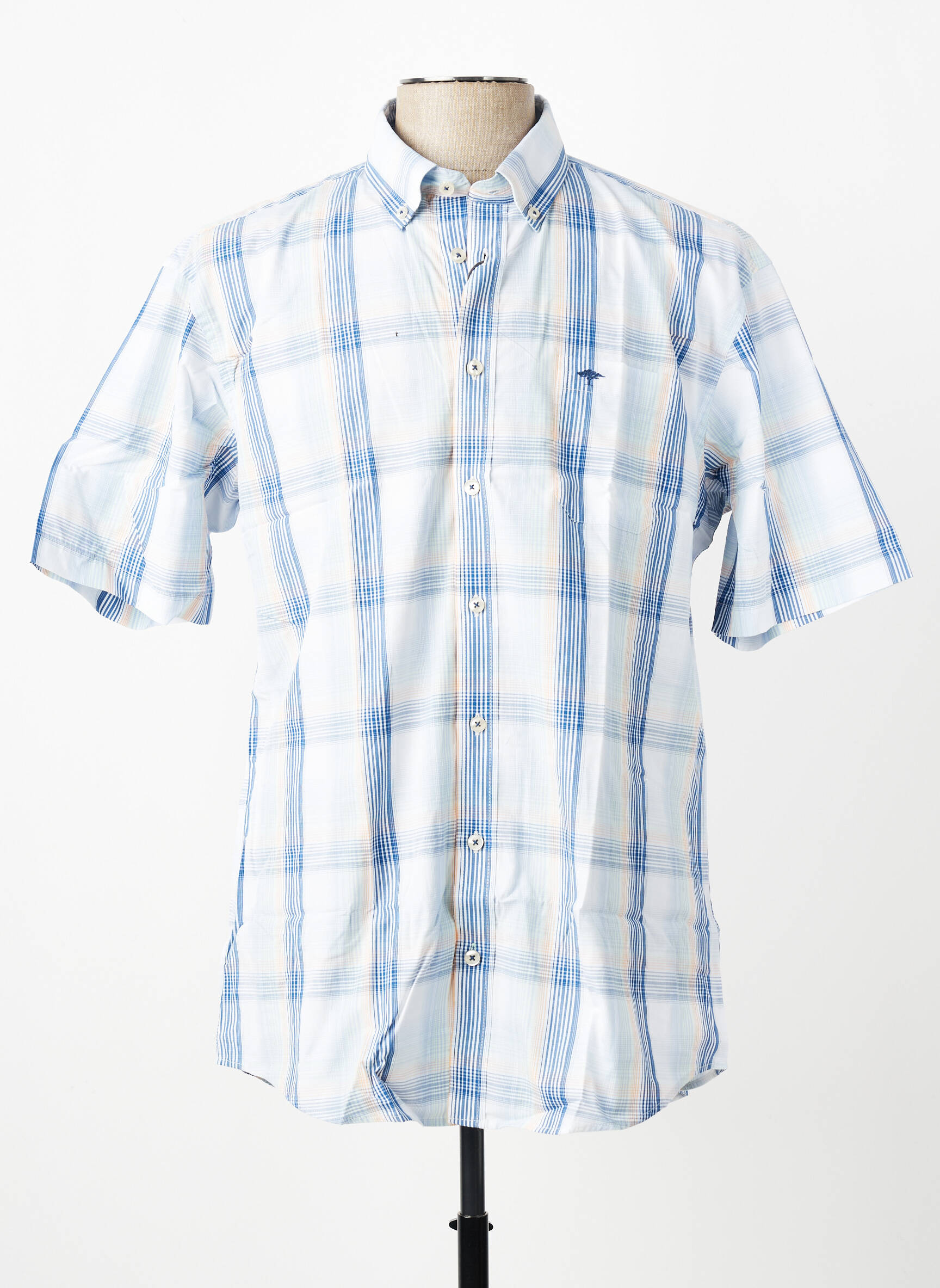 Chemise manches courtes poches bleu FYNCH-HATTON homme