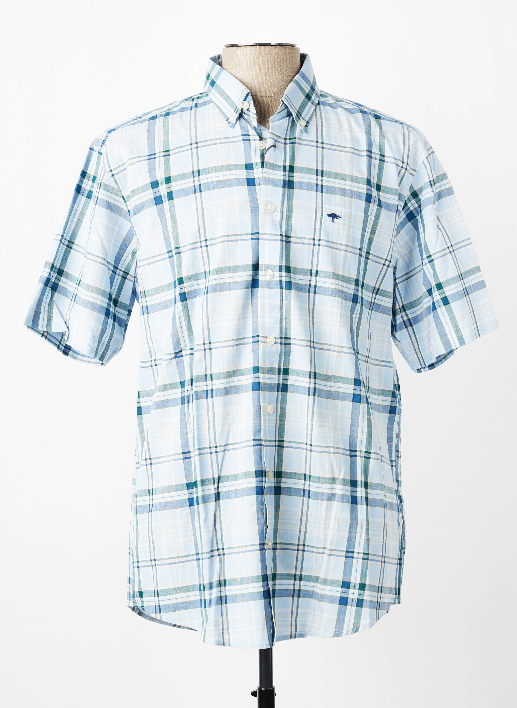 Chemise manches courtes poches bleu FYNCH-HATTON homme