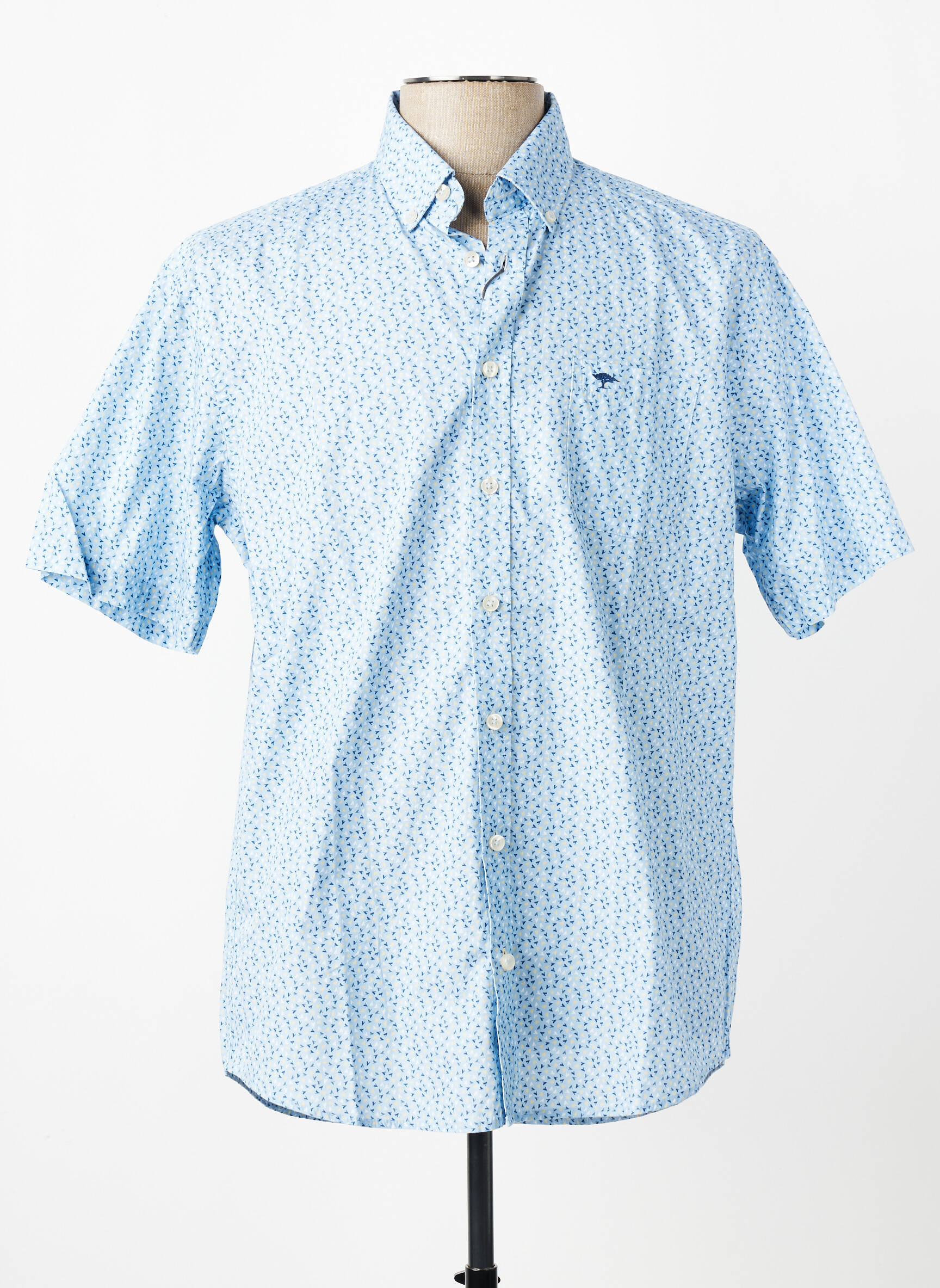 Chemise manches courtes poches bleu FYNCH-HATTON homme