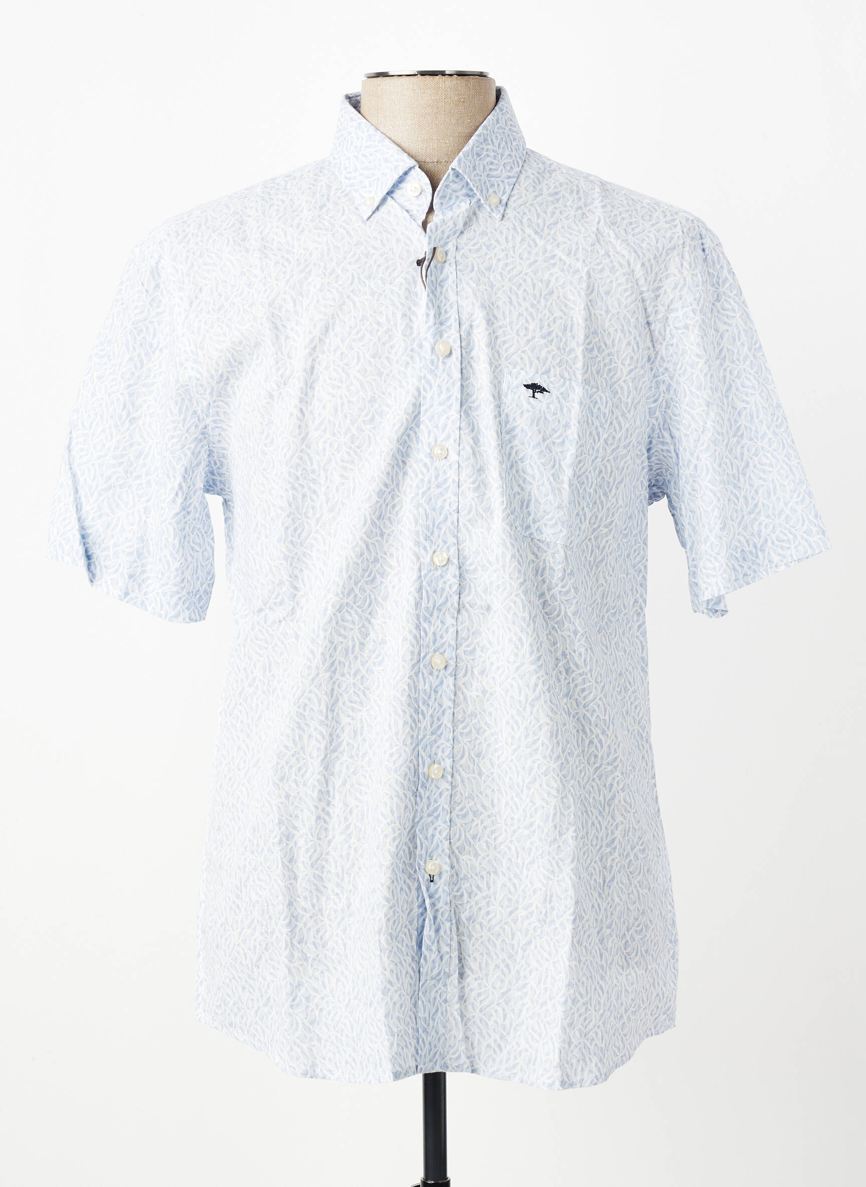 Chemise manches courtes poches bleu FYNCH-HATTON homme