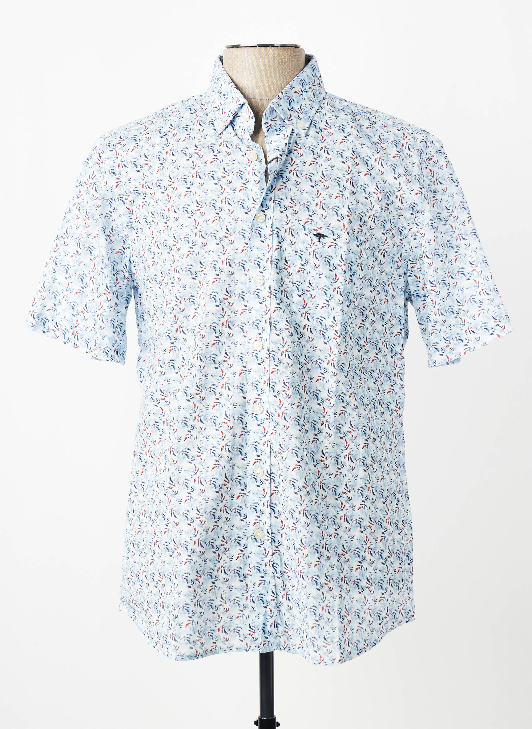 Chemise manches courtes poches bleu FYNCH-HATTON homme