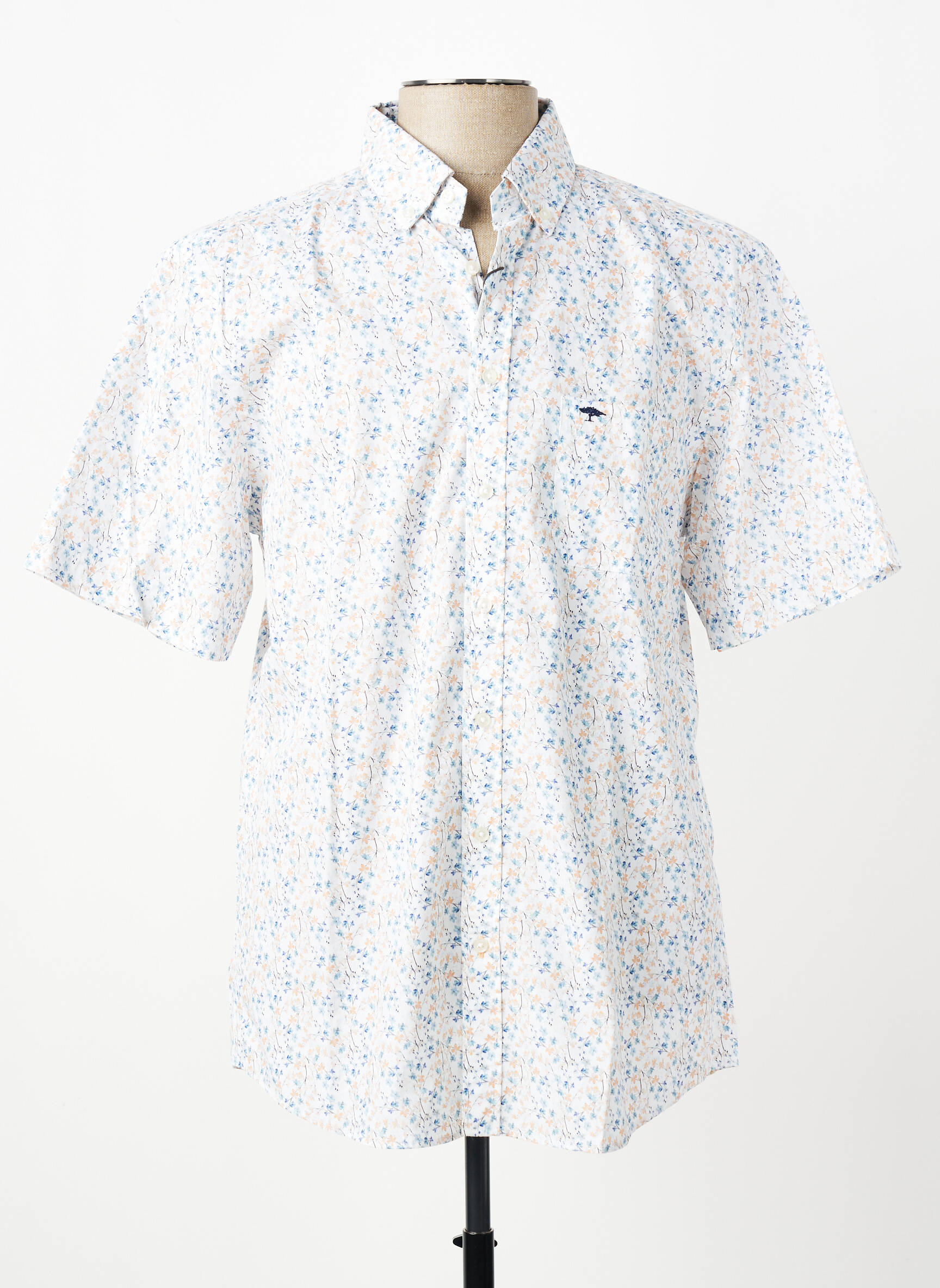 Chemise manches courtes poches bleu FYNCH-HATTON homme