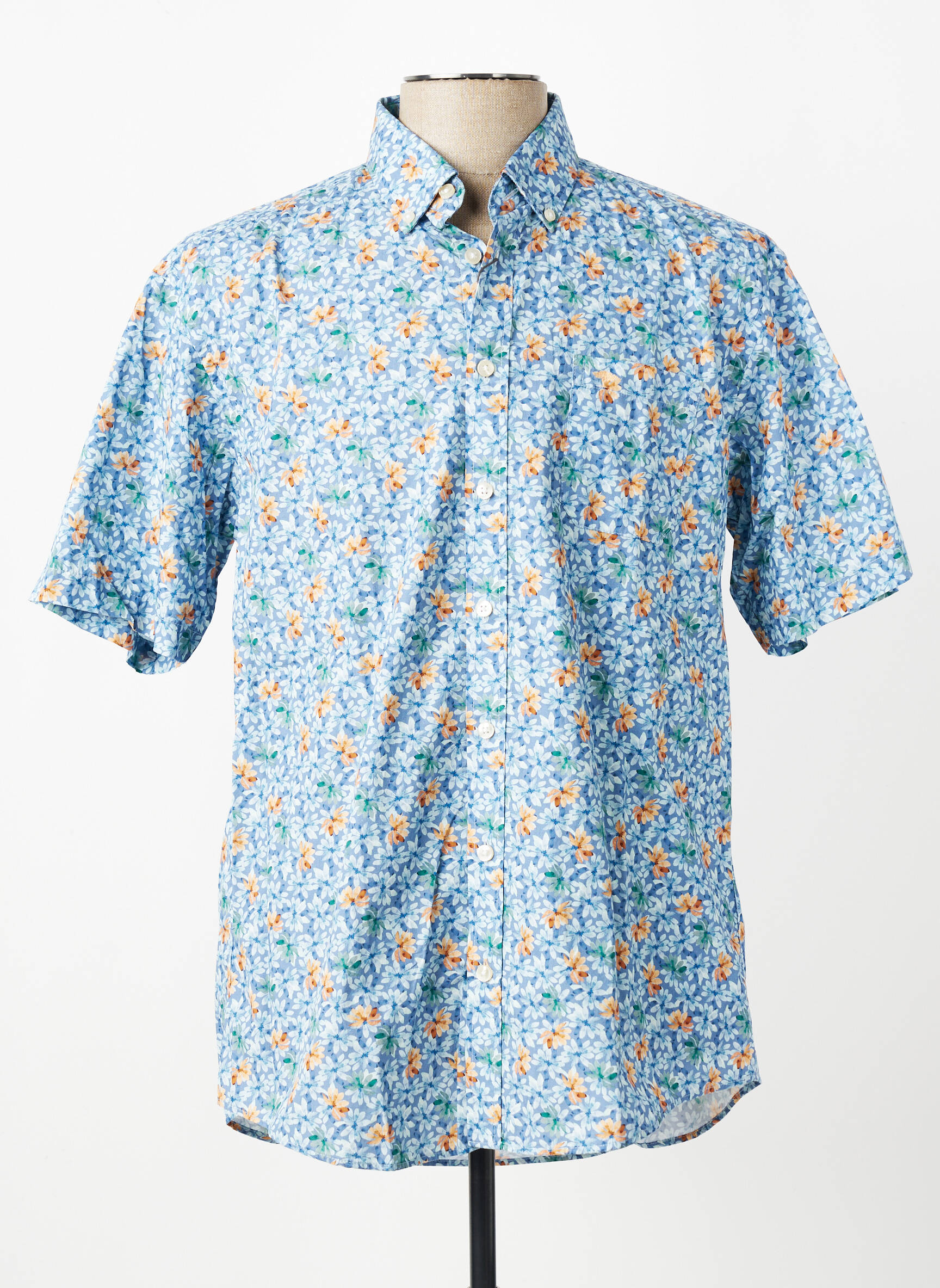 Chemise manches courtes poches bleu FYNCH-HATTON homme