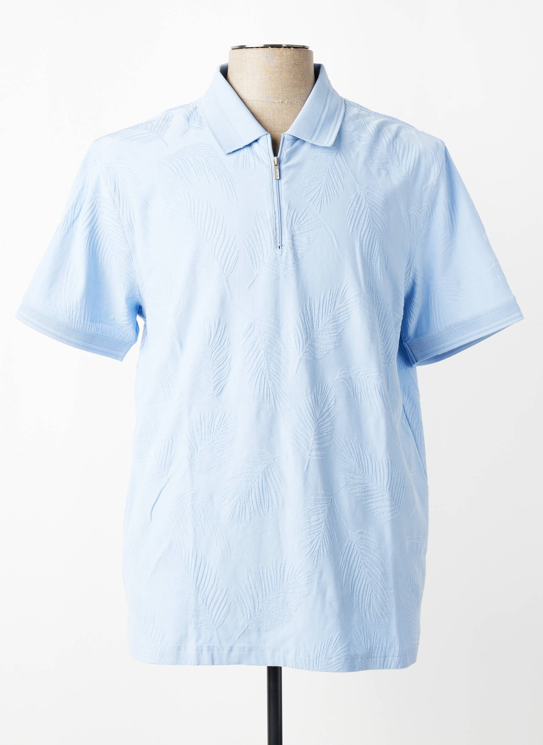 Polo tissage jersey manches courtes bleu FYNCH-HATTON homme