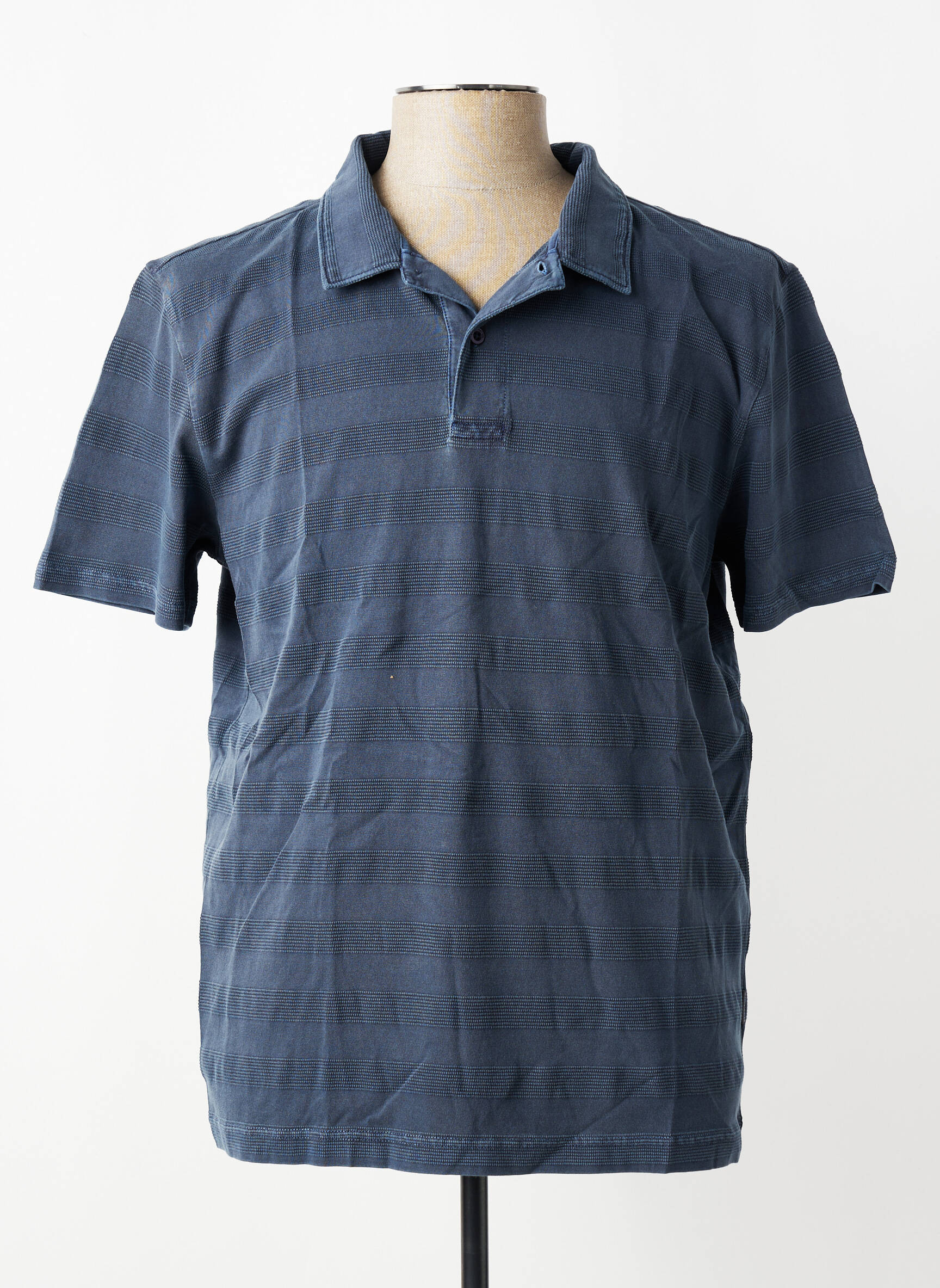 Polo tissage jersey manches courtes bleu FYNCH-HATTON homme
