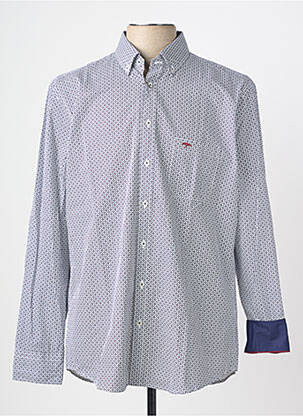 Chemise manches longues imprimé fantaisie bleu FYNCH-HATTON homme