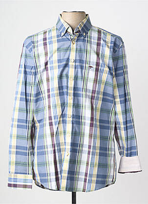 Chemise manches longues poches bleu FYNCH-HATTON homme