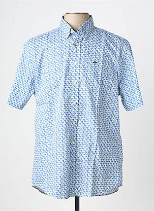 Chemise manches courtes imprimé fantaisie bleu FYNCH-HATTON homme