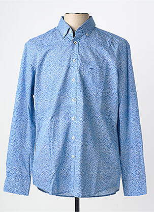 Chemise manches longues poches bleu FYNCH-HATTON homme