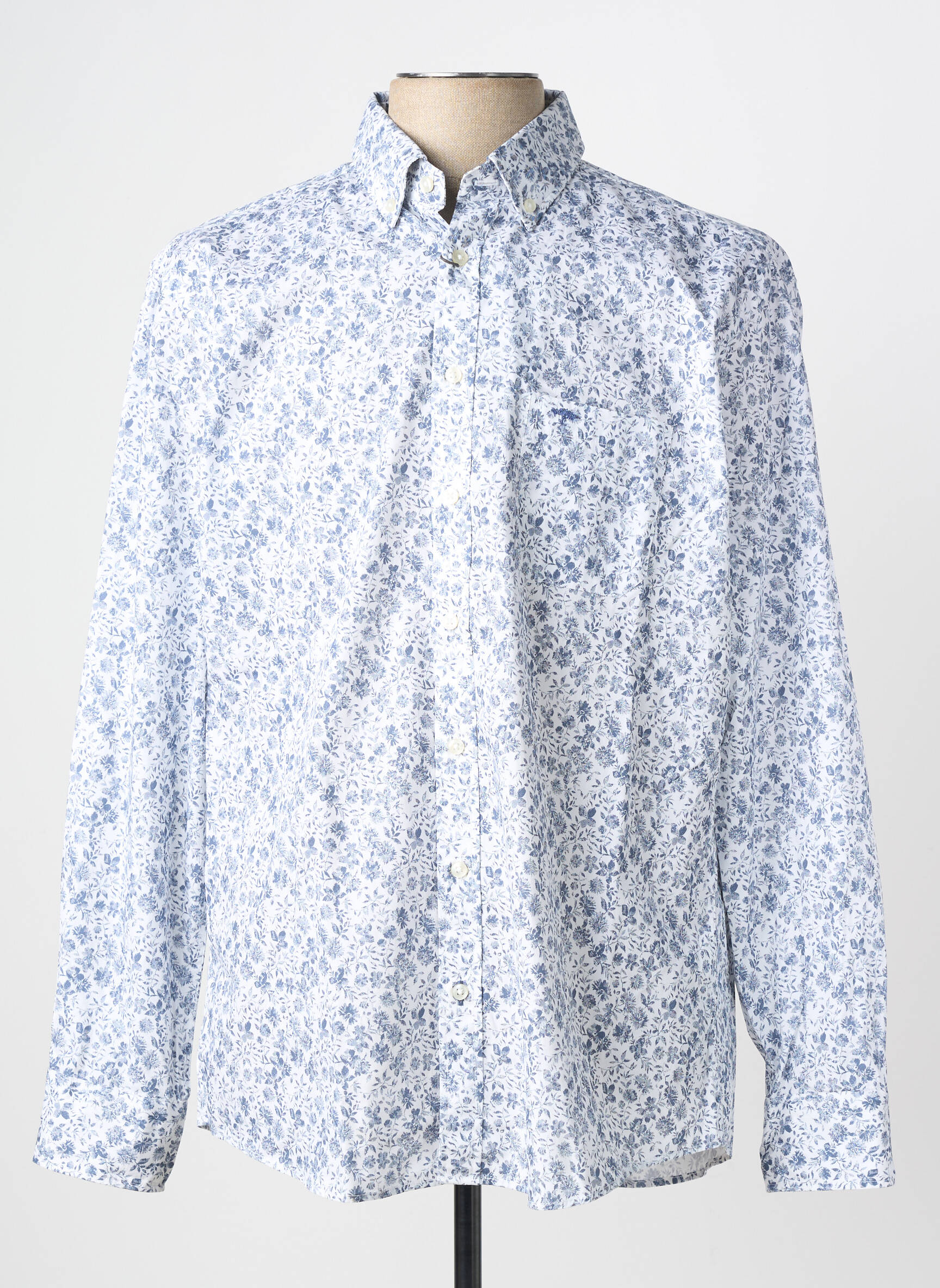 Chemise manches longues poches bleu FYNCH-HATTON homme