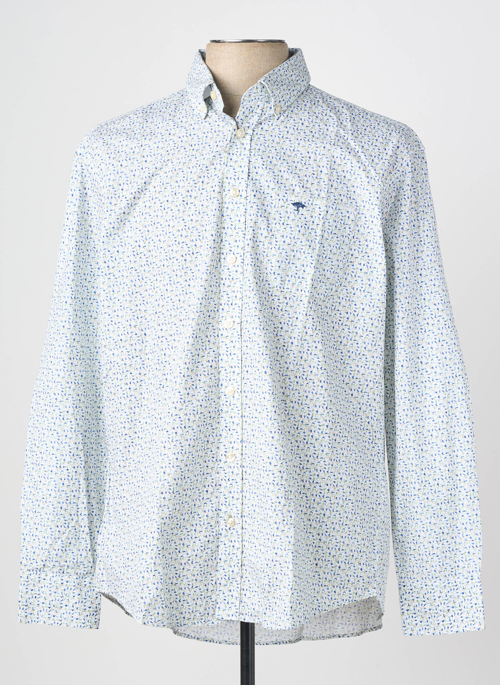 Chemise manches longues imprimé fantaisie bleu FYNCH-HATTON homme