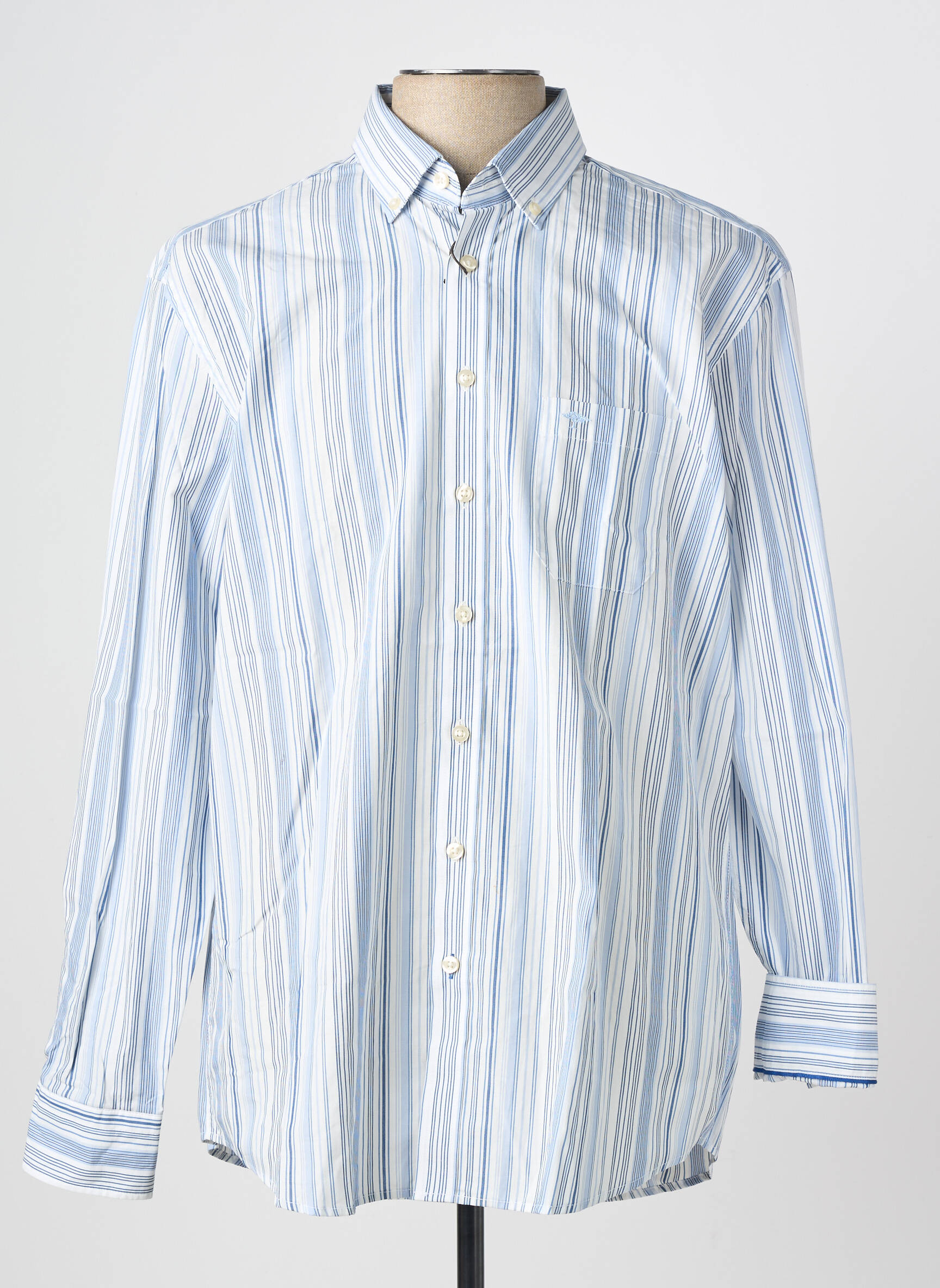 Chemise manches longues poches bleu FYNCH-HATTON homme