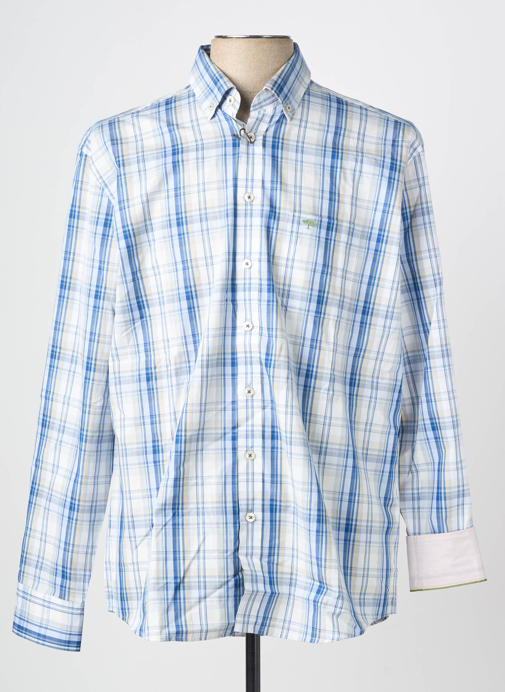 Chemise manches longues poches bleu FYNCH-HATTON homme