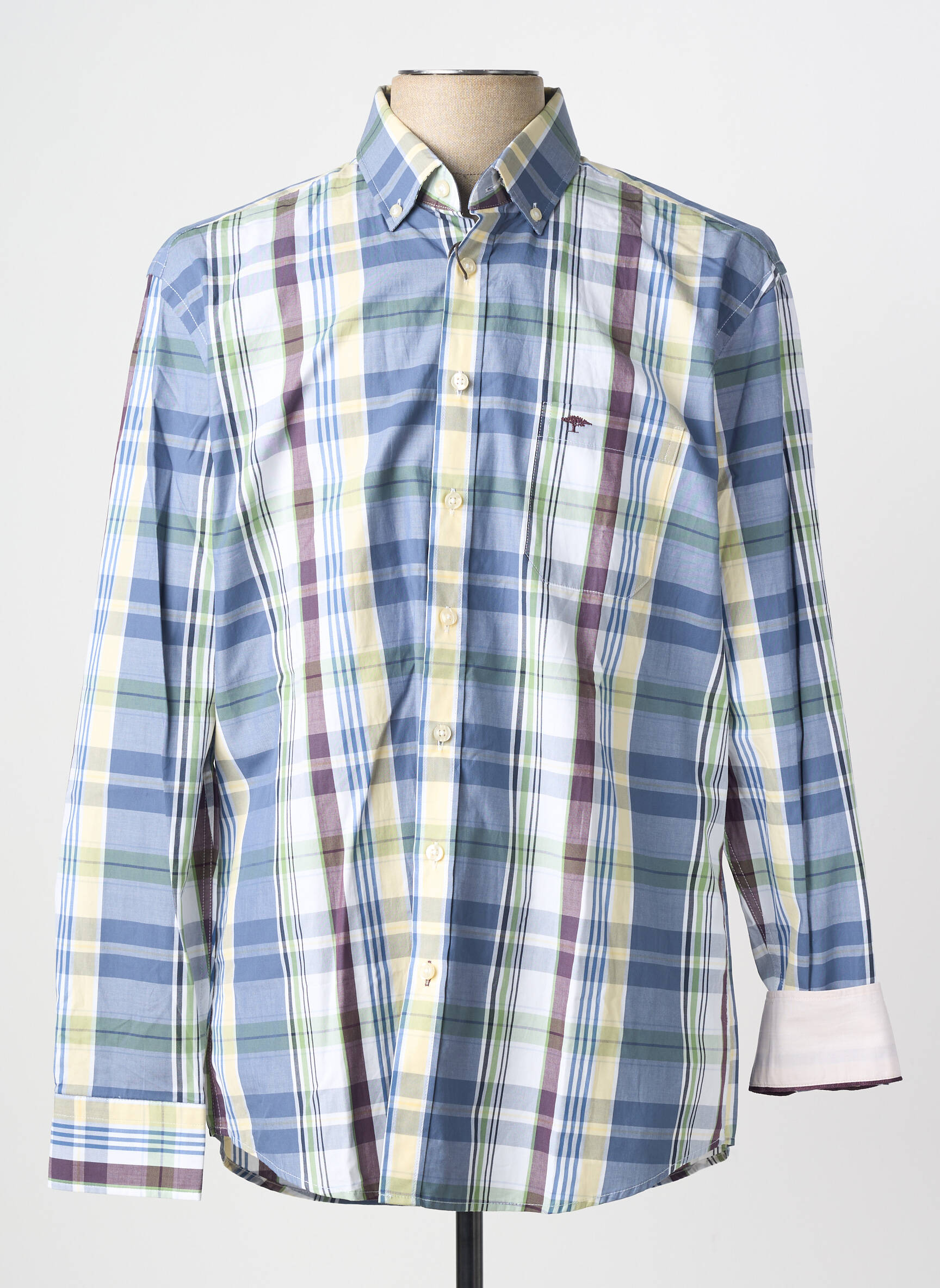Chemise manches longues poches bleu FYNCH-HATTON homme