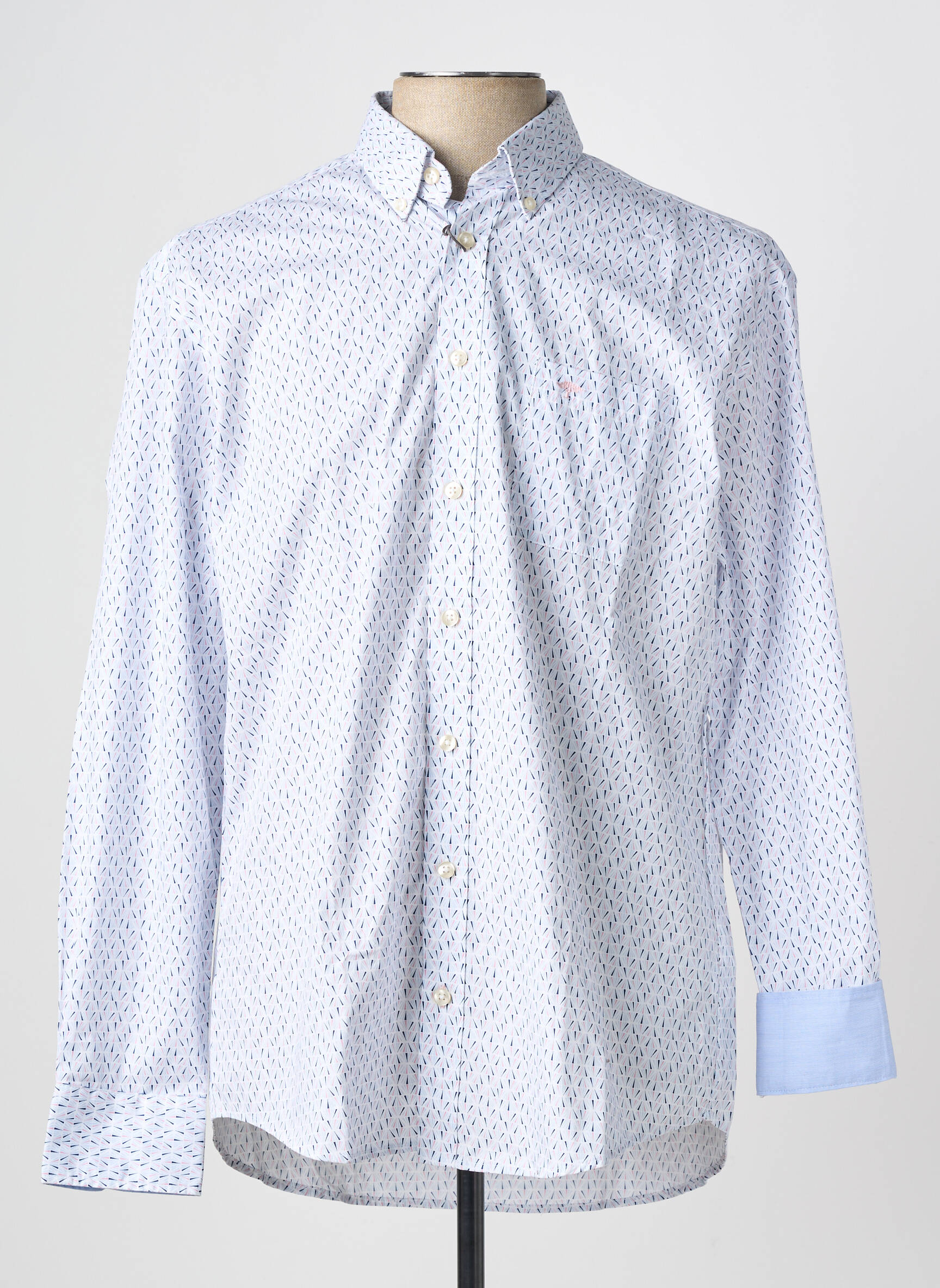 Chemise manches longues imprimé fantaisie bleu FYNCH-HATTON homme