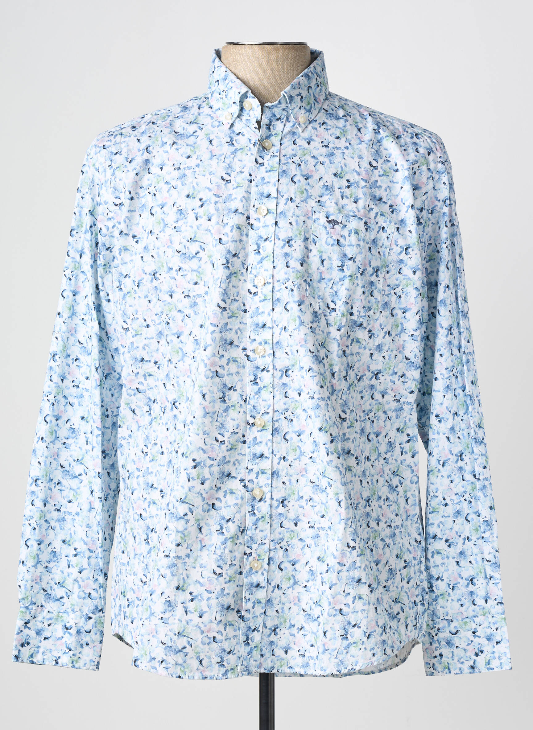 Chemise manches longues imprimé fantaisie bleu FYNCH-HATTON homme