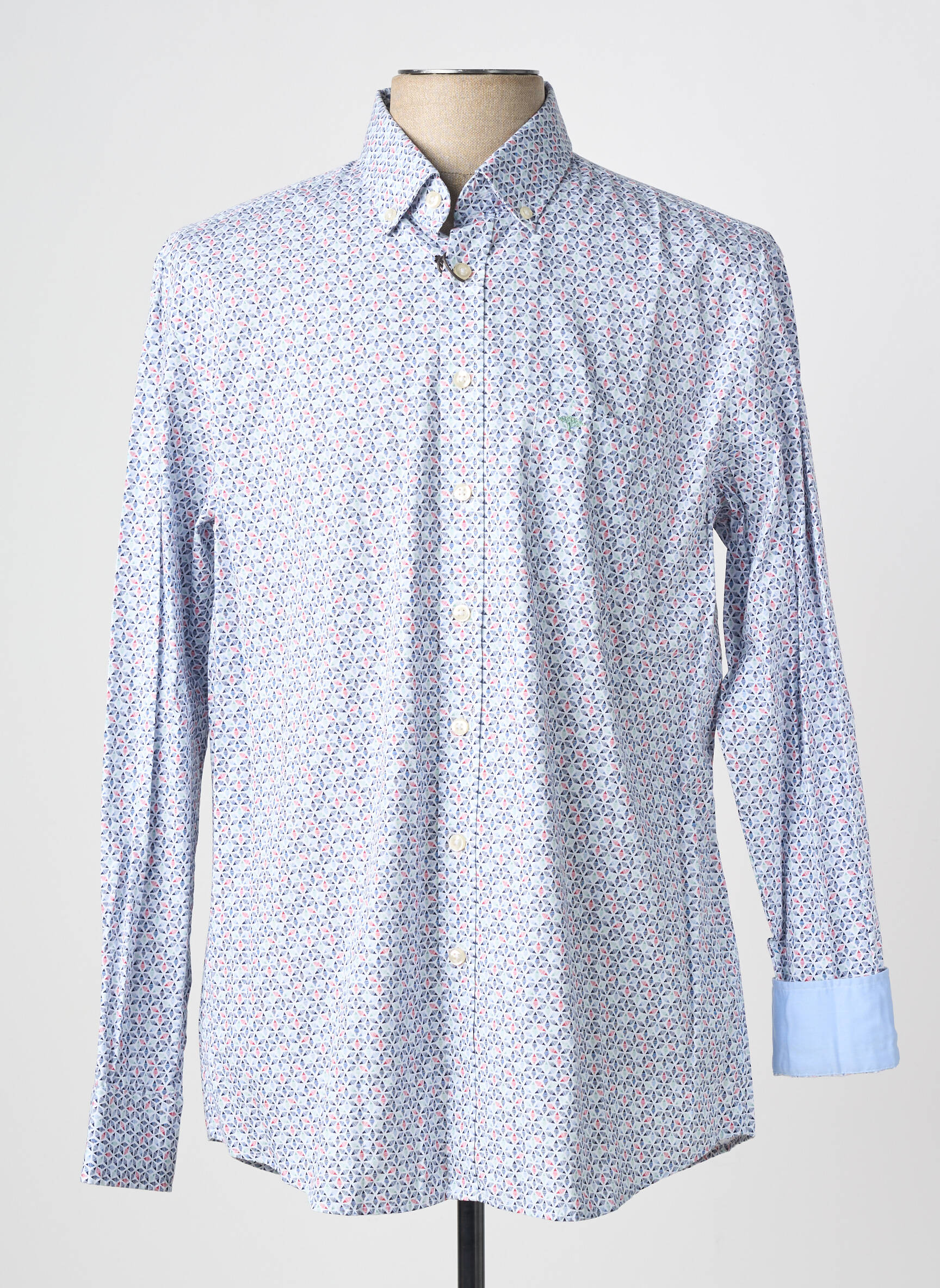 Chemise manches longues imprimé fantaisie bleu FYNCH-HATTON homme