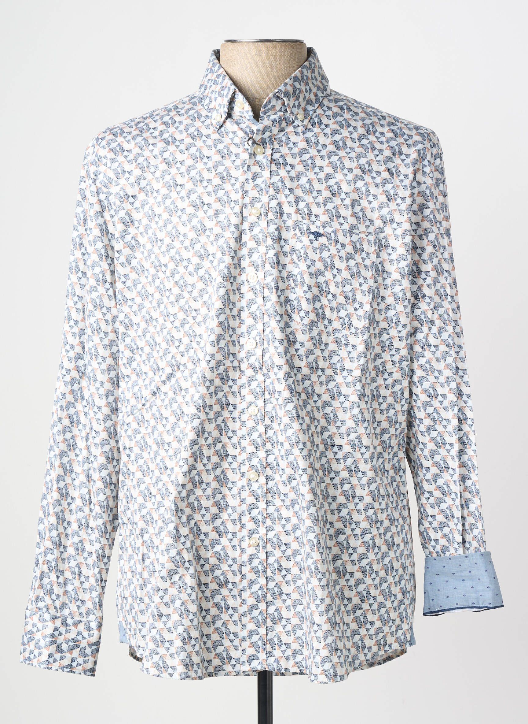Chemise manches longues imprimé fantaisie bleu FYNCH-HATTON homme