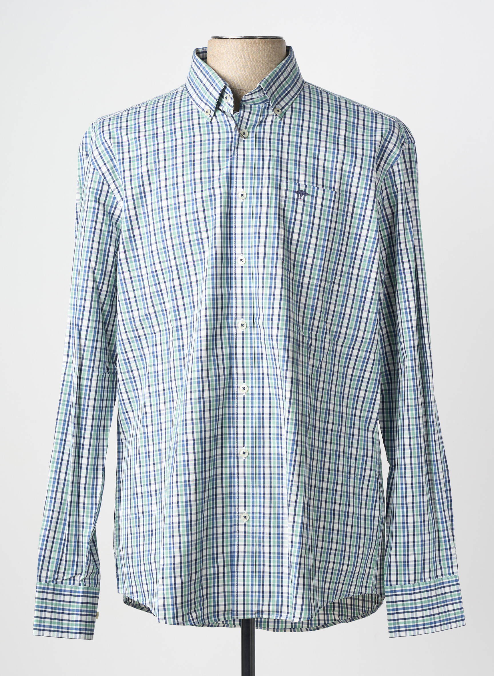 Chemise manches longues coupe droite bleu FYNCH-HATTON homme