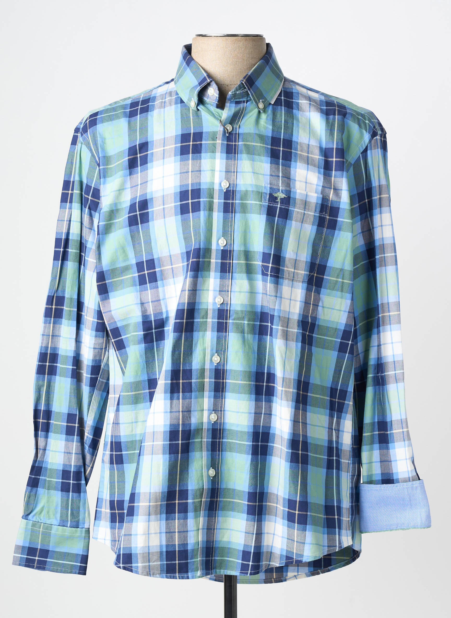 Chemise manches longues poches bleu FYNCH-HATTON homme