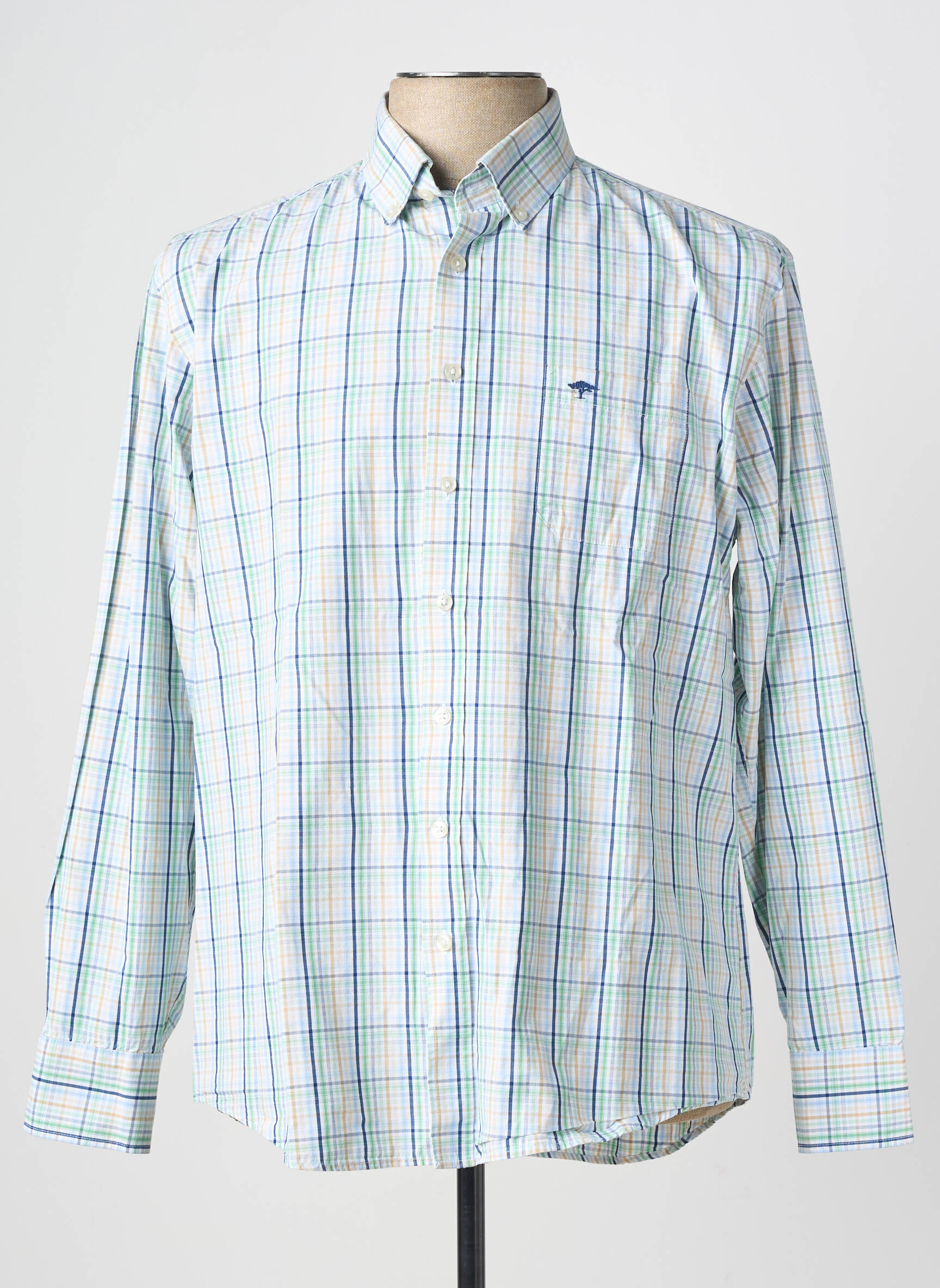Chemise manches longues coupe droite vert FYNCH-HATTON homme