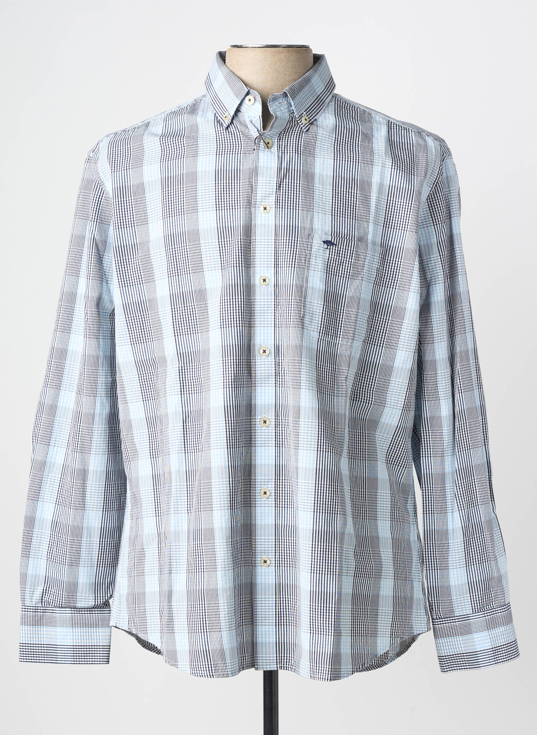 Chemise manches longues coupe droite bleu FYNCH-HATTON homme