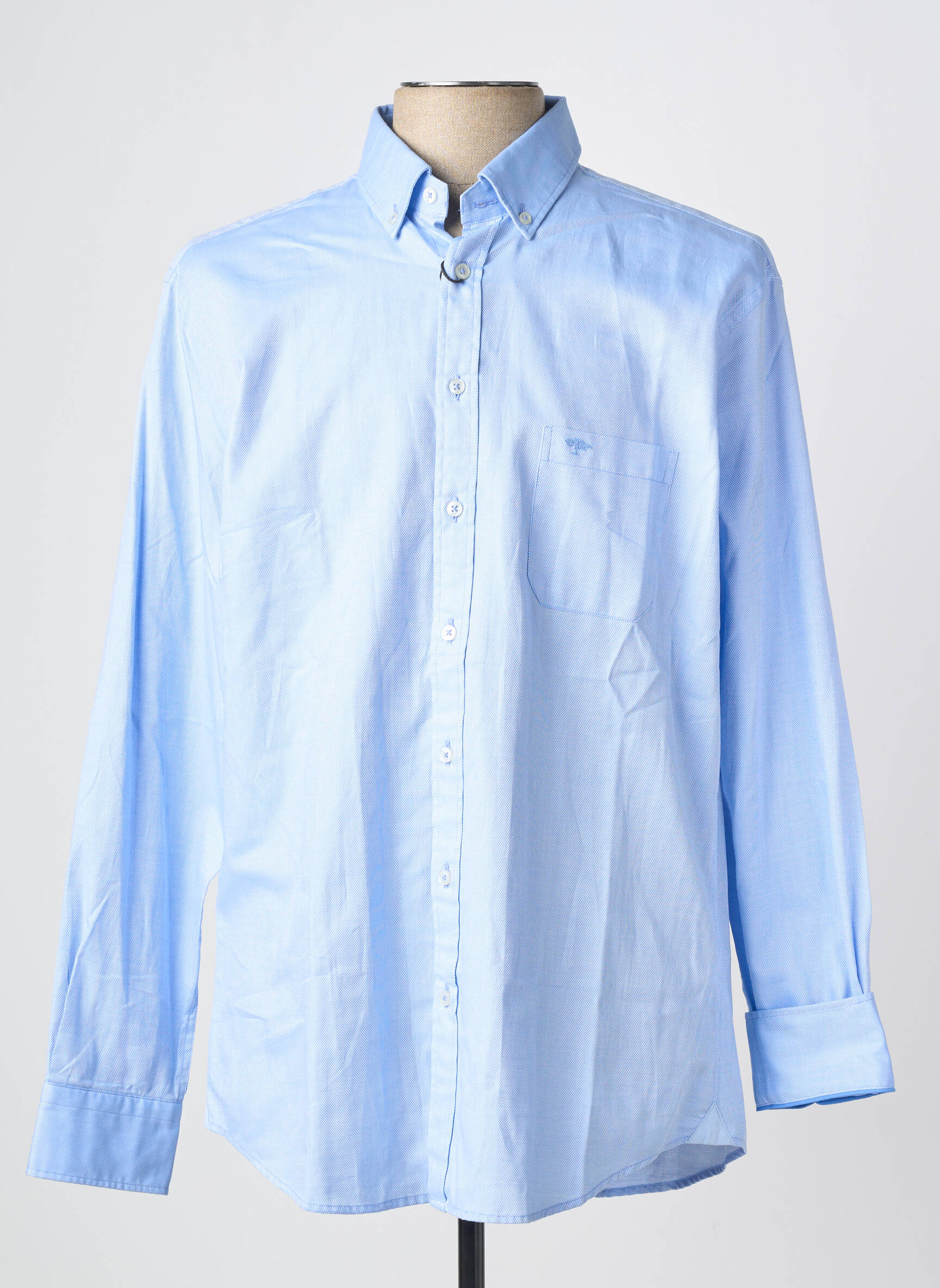 Chemise manches longues coupe droite bleu FYNCH-HATTON homme