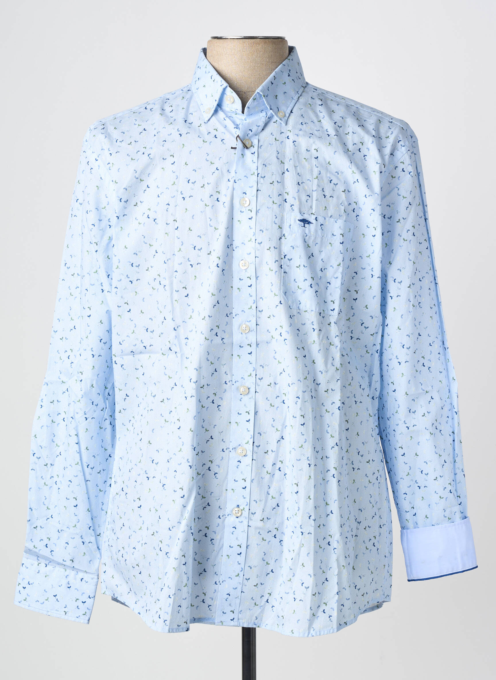 Chemise manches longues imprimé fantaisie bleu FYNCH-HATTON homme