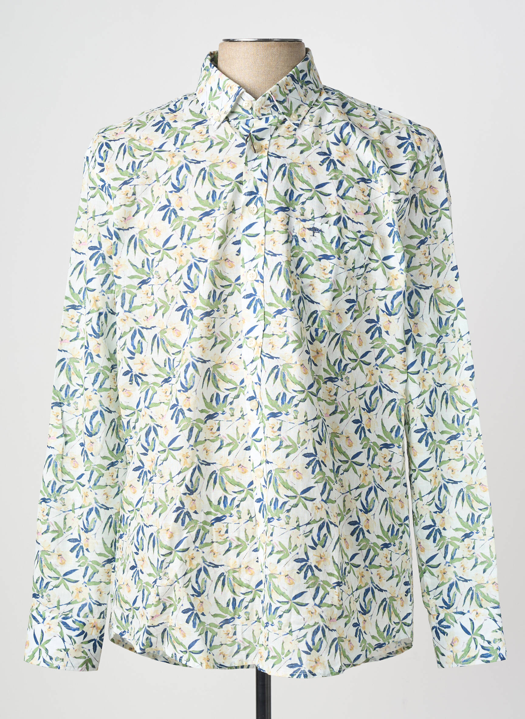 Chemise manches longues imprimé fantaisie vert FYNCH-HATTON homme