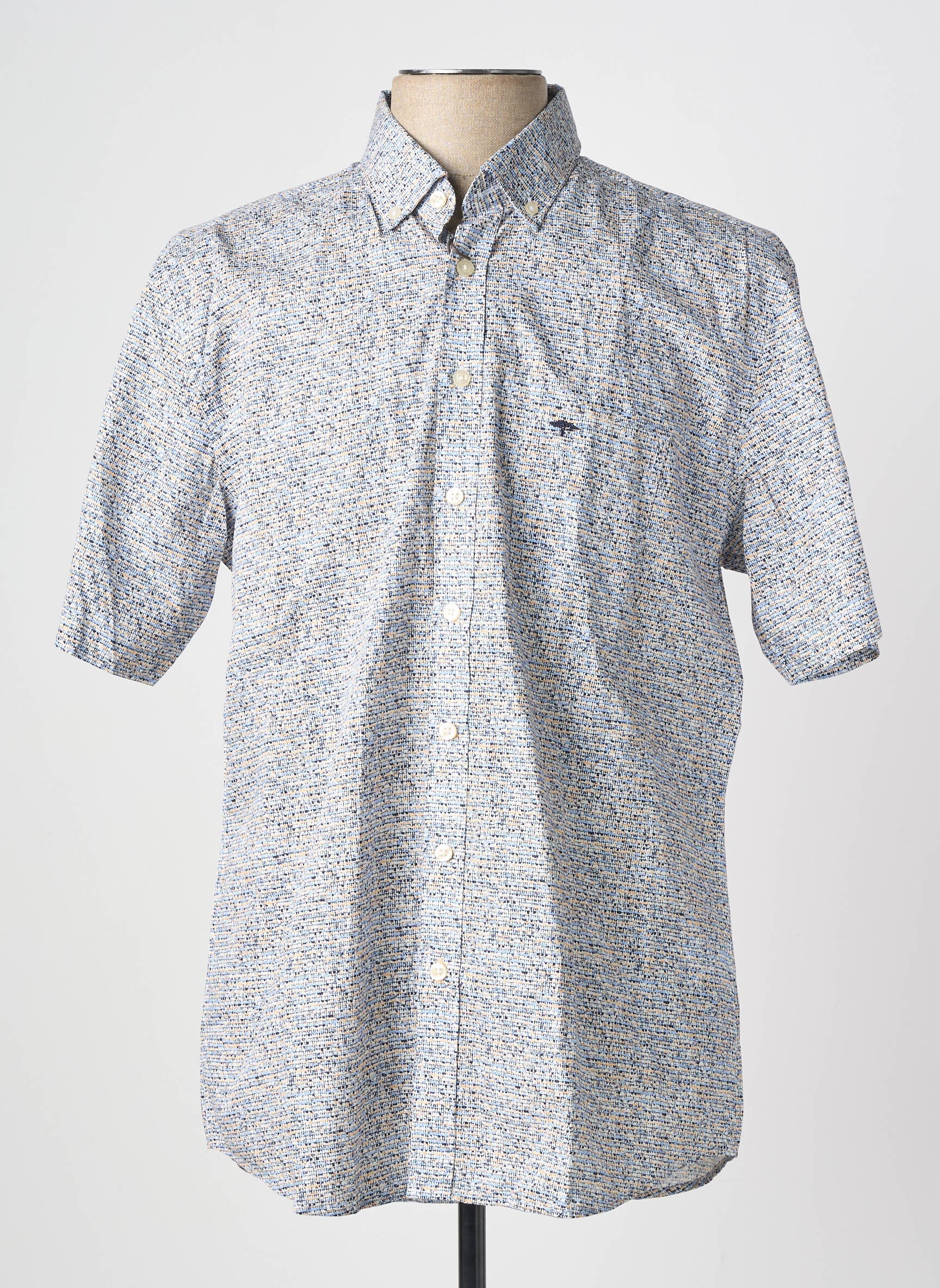 Chemise manches courtes imprimé fantaisie bleu FYNCH-HATTON homme