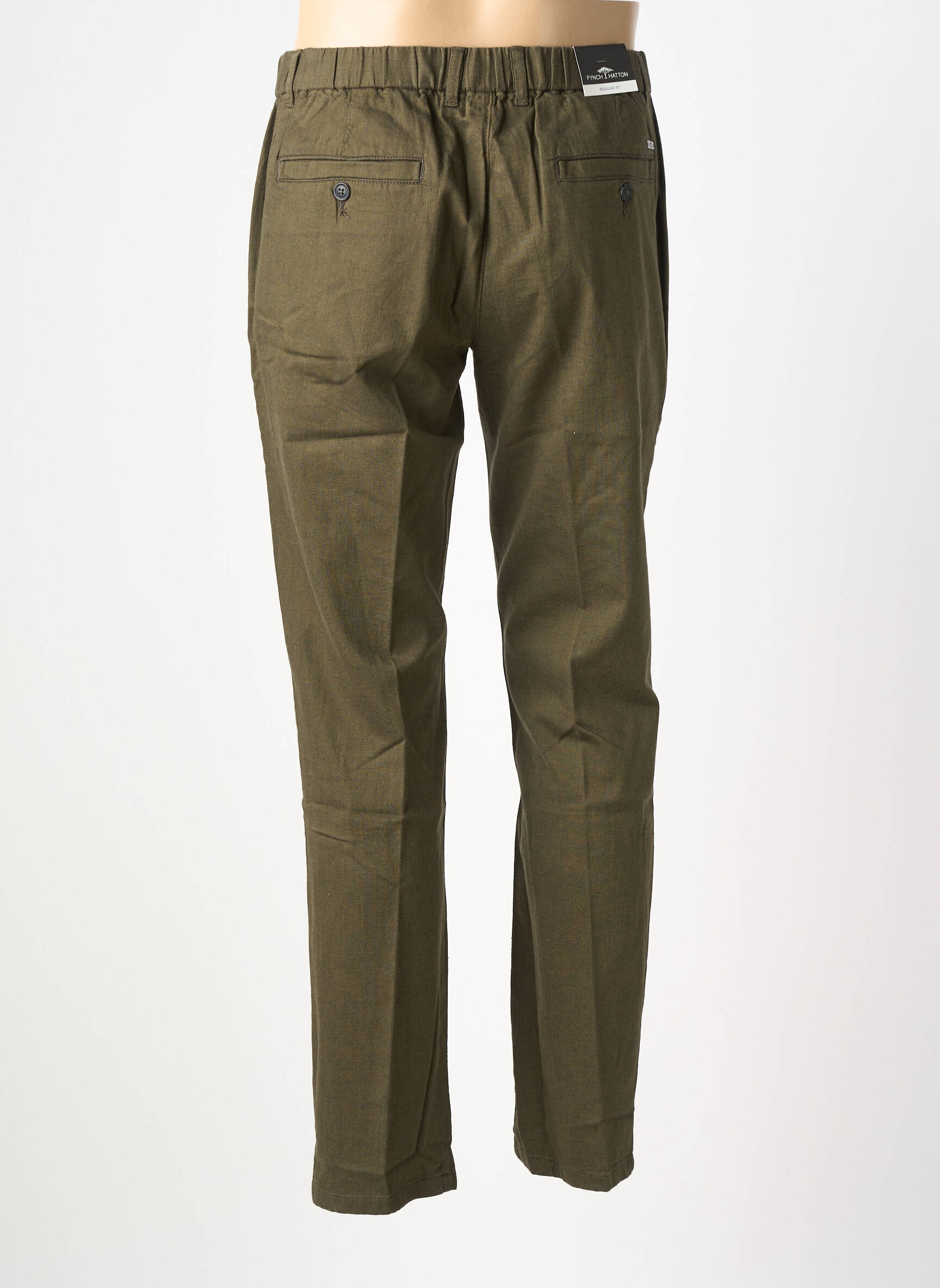 Pantalon chino tissage chiné taille normale vert FYNCH-HATTON homme