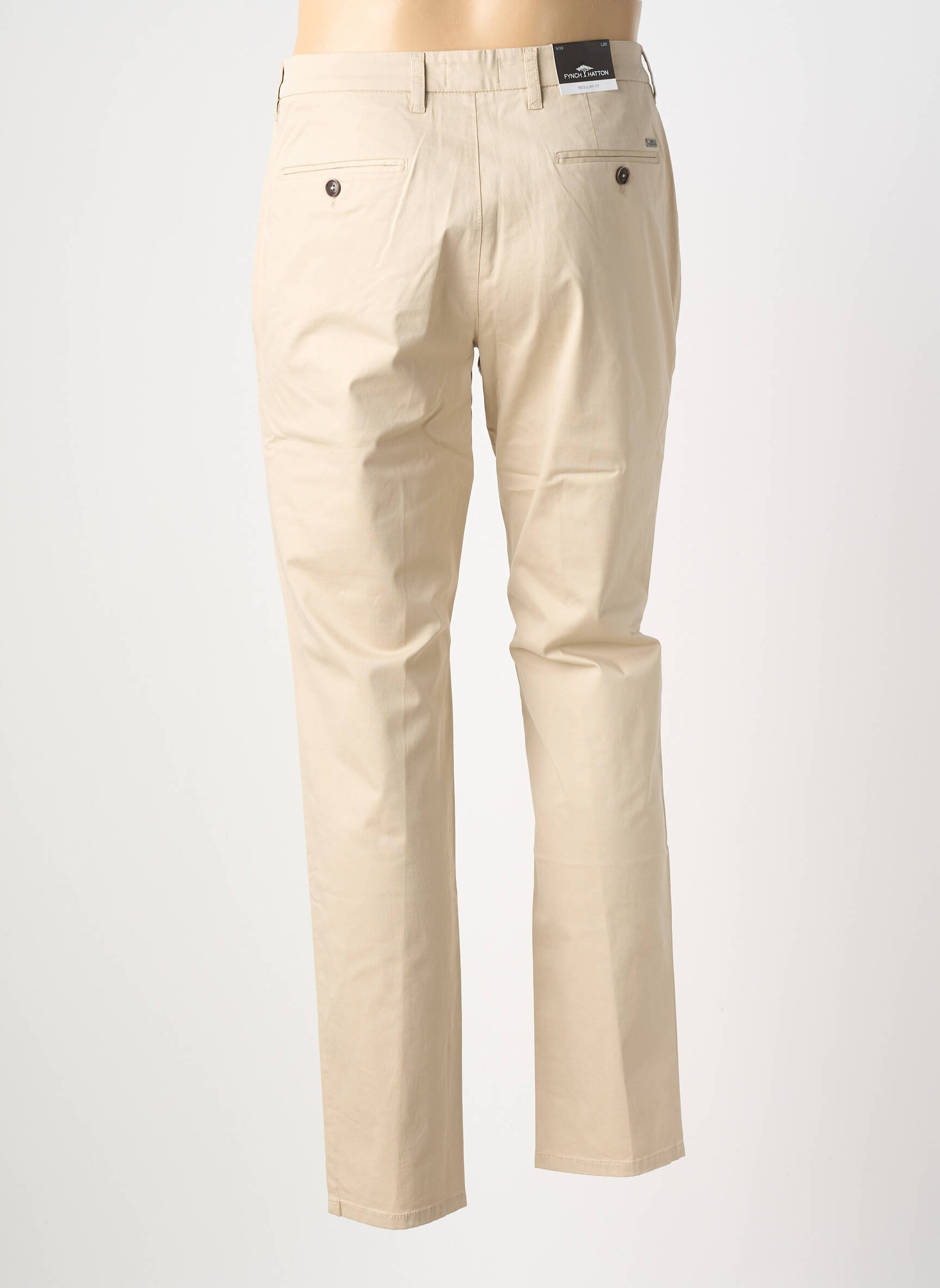 Pantalon chino tissage popeline taille normale beige FYNCH-HATTON homme