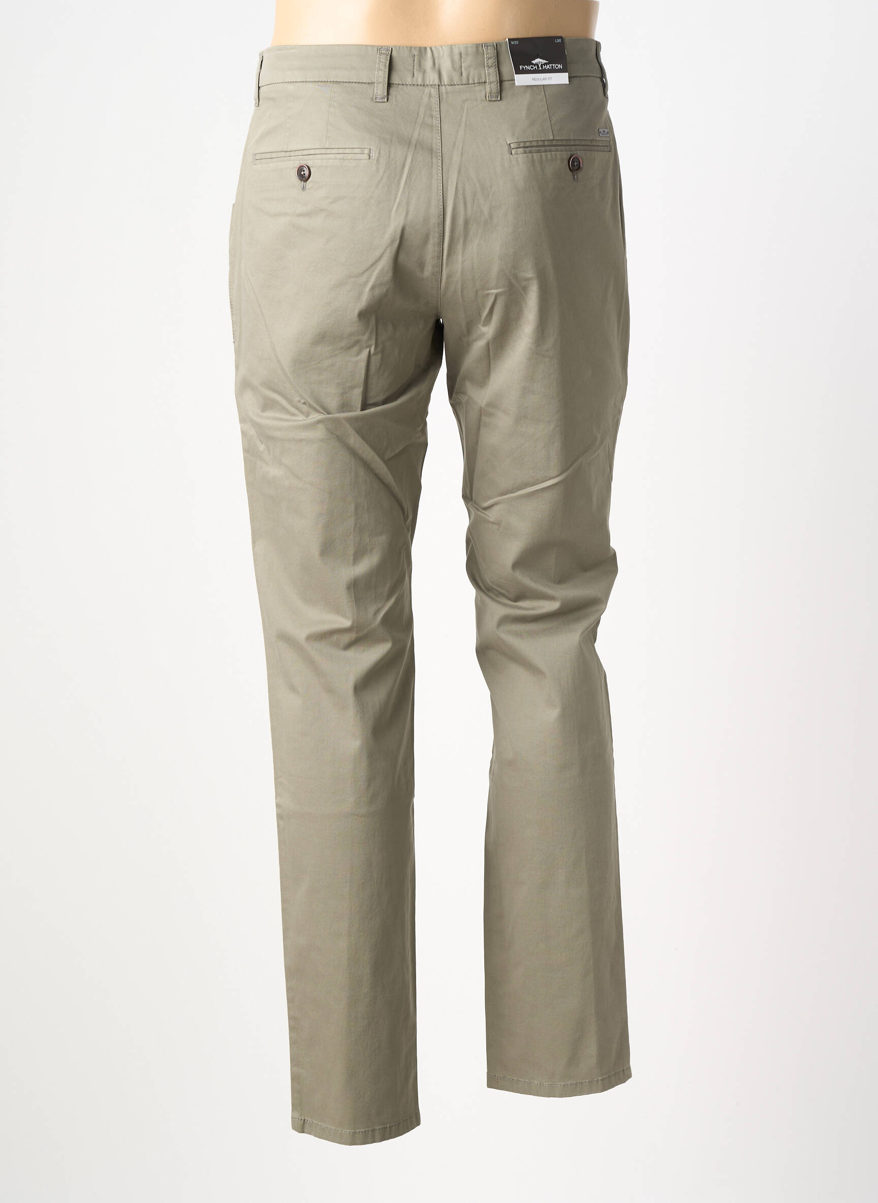 Pantalon chino tissage popeline taille normale vert FYNCH-HATTON homme
