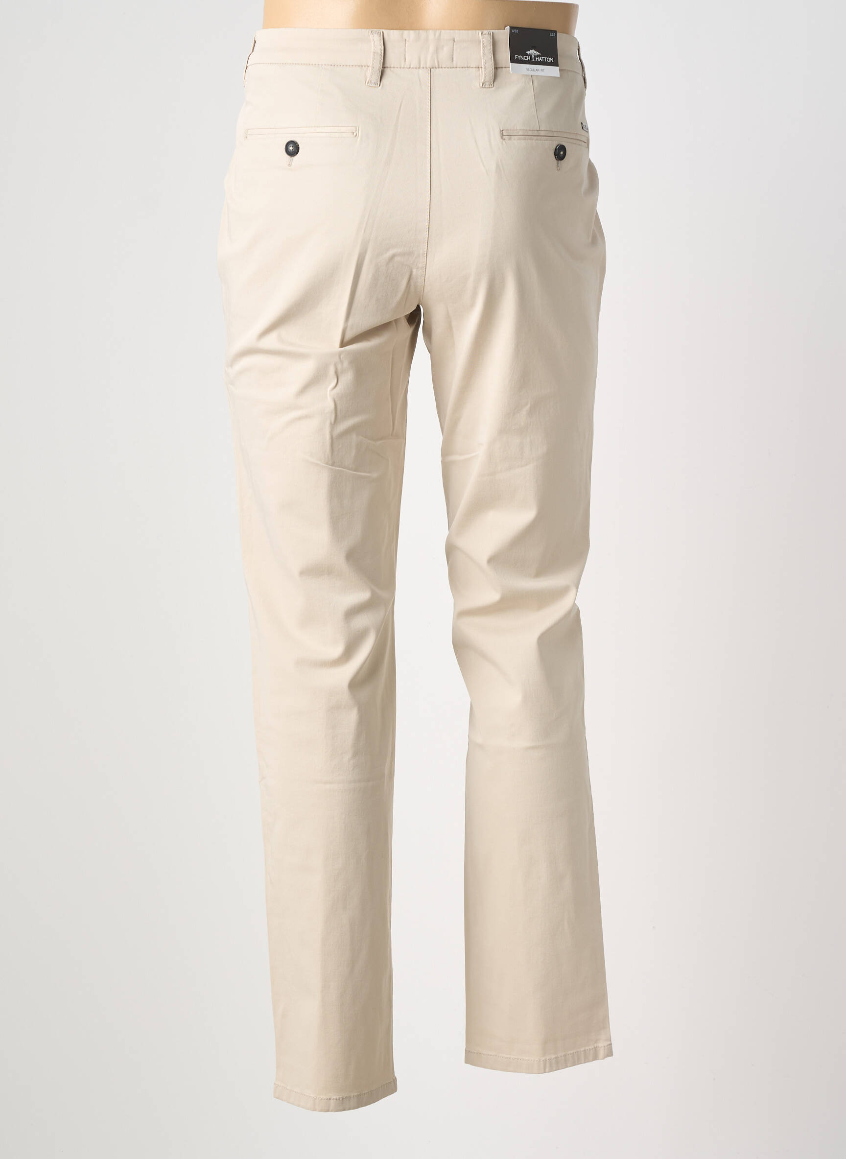 Pantalon chino tissage popeline taille normale beige FYNCH-HATTON homme
