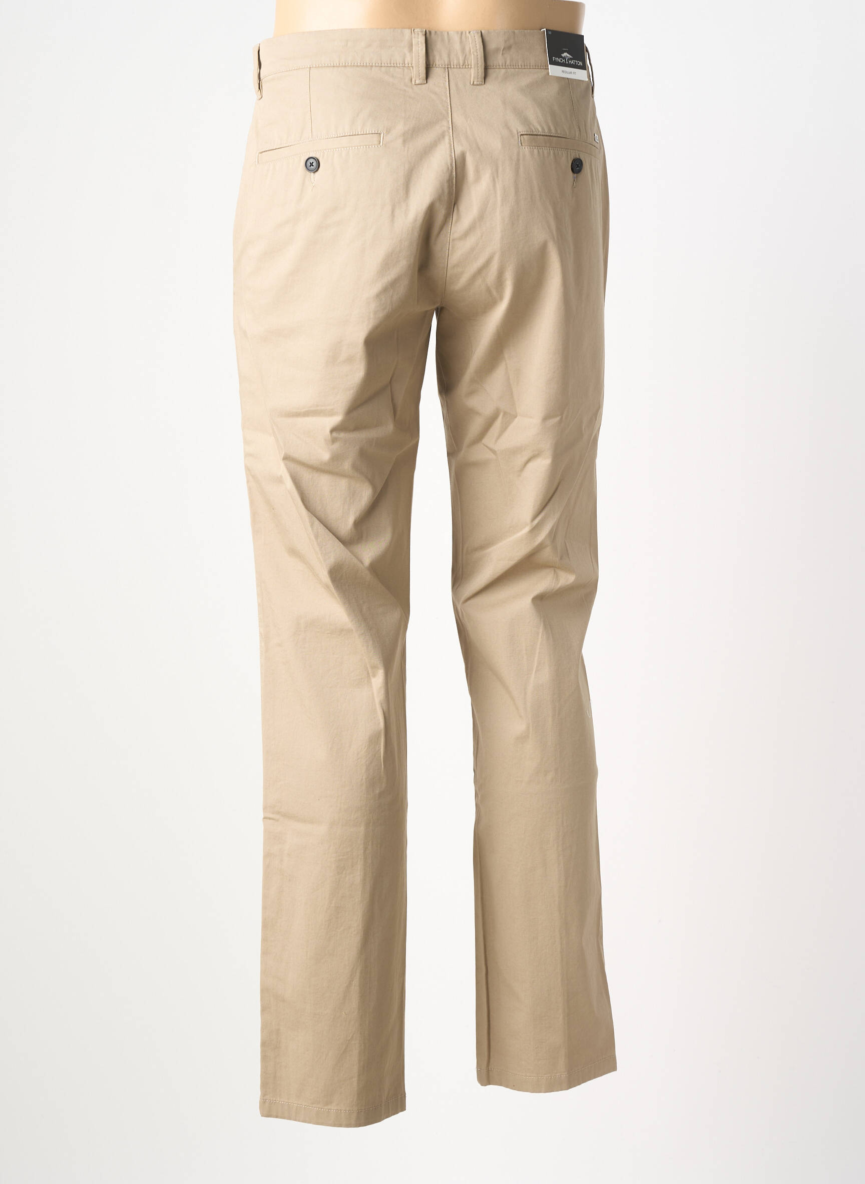 Pantalon chino tissage popeline taille normale beige FYNCH-HATTON homme