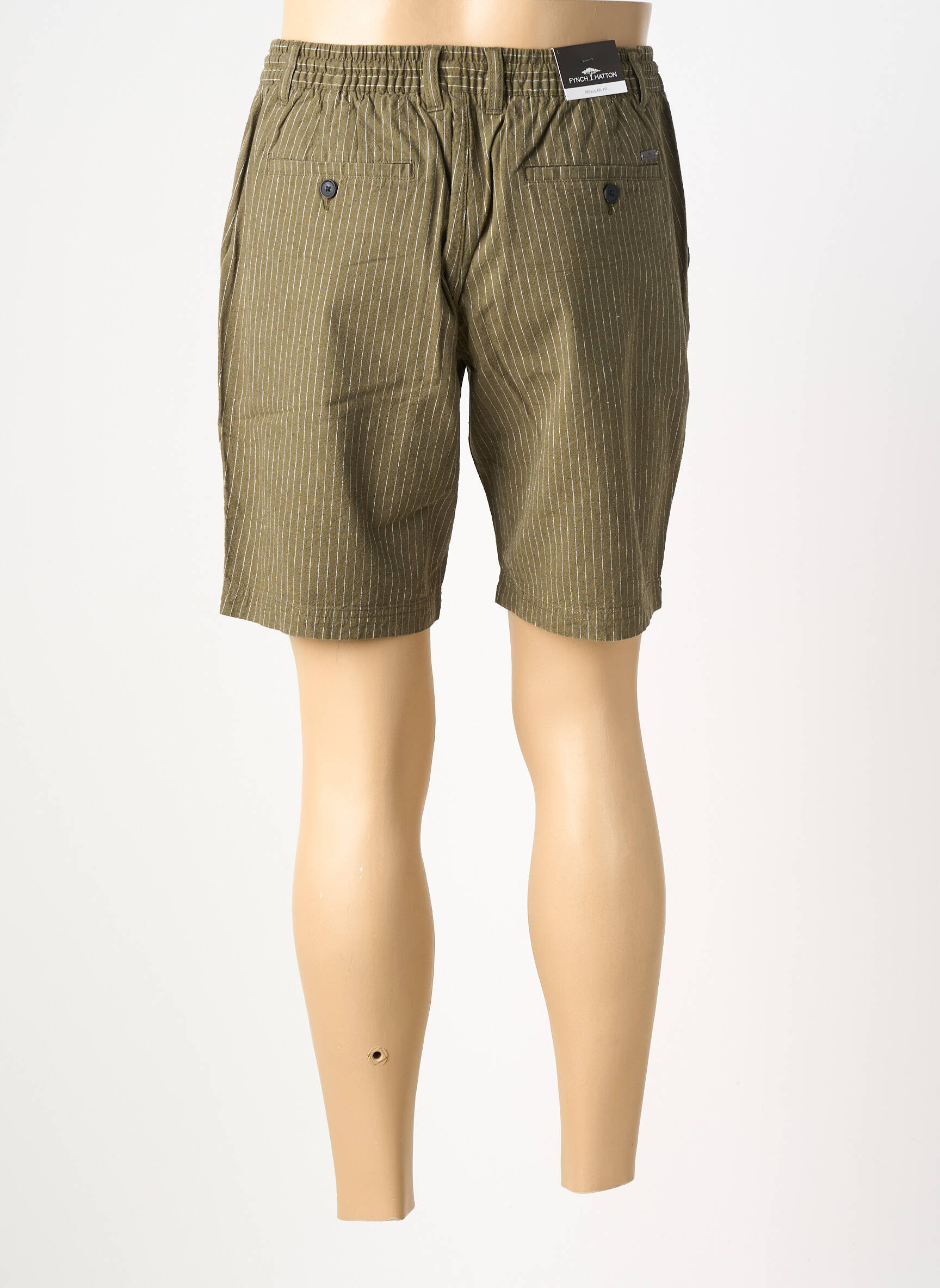 Bermuda taille à pinces taille haute vert FYNCH-HATTON homme