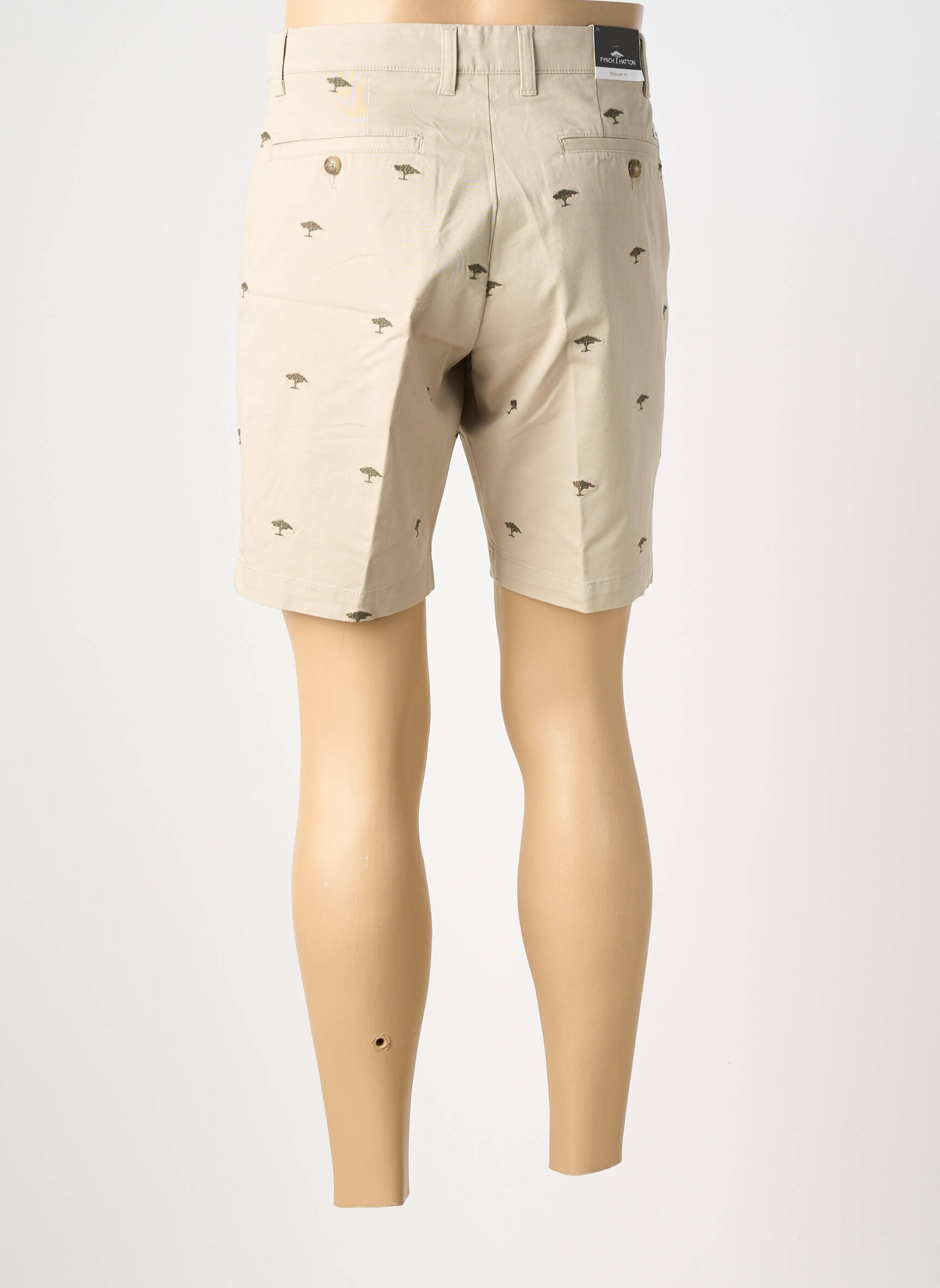 Bermuda stretch taille normale beige FYNCH-HATTON homme