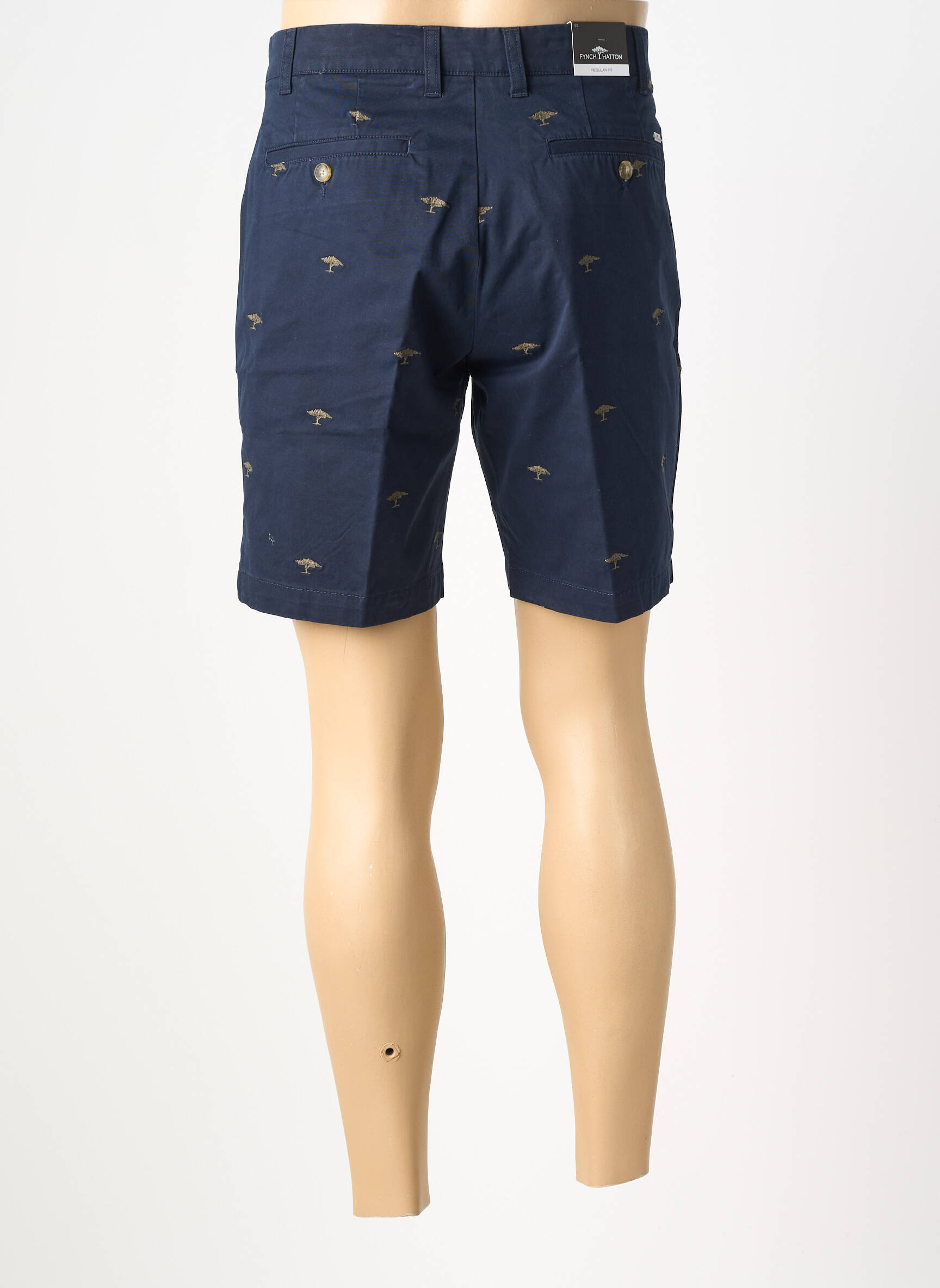 Bermuda stretch taille normale bleu FYNCH-HATTON homme