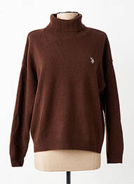 Pull col roulé stretch manches longues marron U.S. POLO ASSN femme