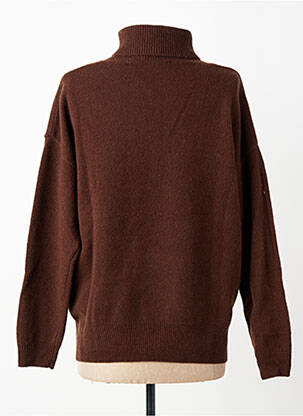 Pull col roulé stretch manches longues marron U.S. POLO ASSN femme