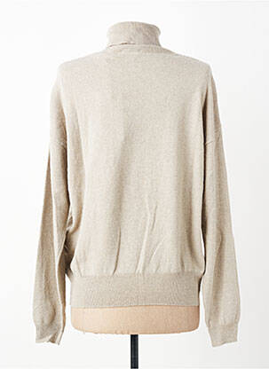Pull col roulé tissage chiné manches longues beige U.S. POLO ASSN femme