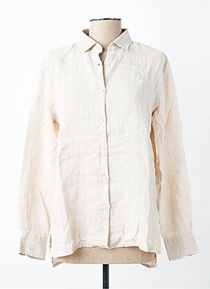 Chemisier tissage crêpe manches longues beige U.S. POLO ASSN femme