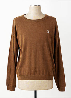 Pull stretch manches longues marron U.S. POLO ASSN femme