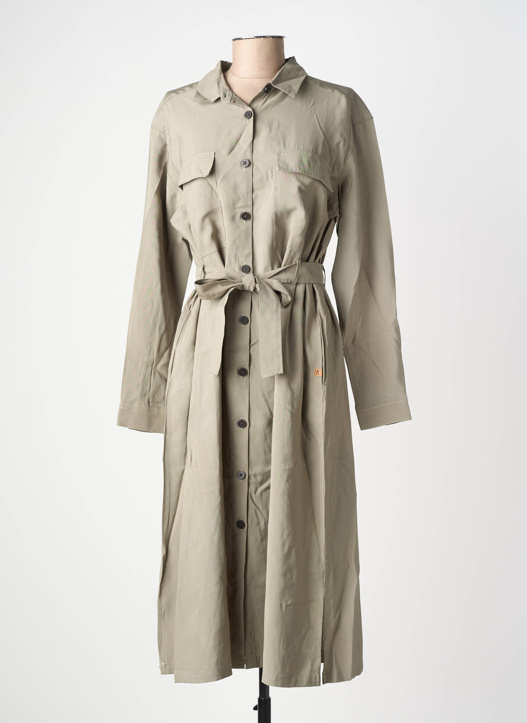 Robe mi-longue manches longues manches longues vert CAMEL ACTIVE femme