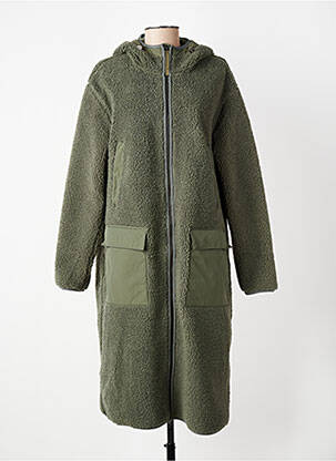 Manteau long coupe cintrée a capuche vert CAMEL ACTIVE femme